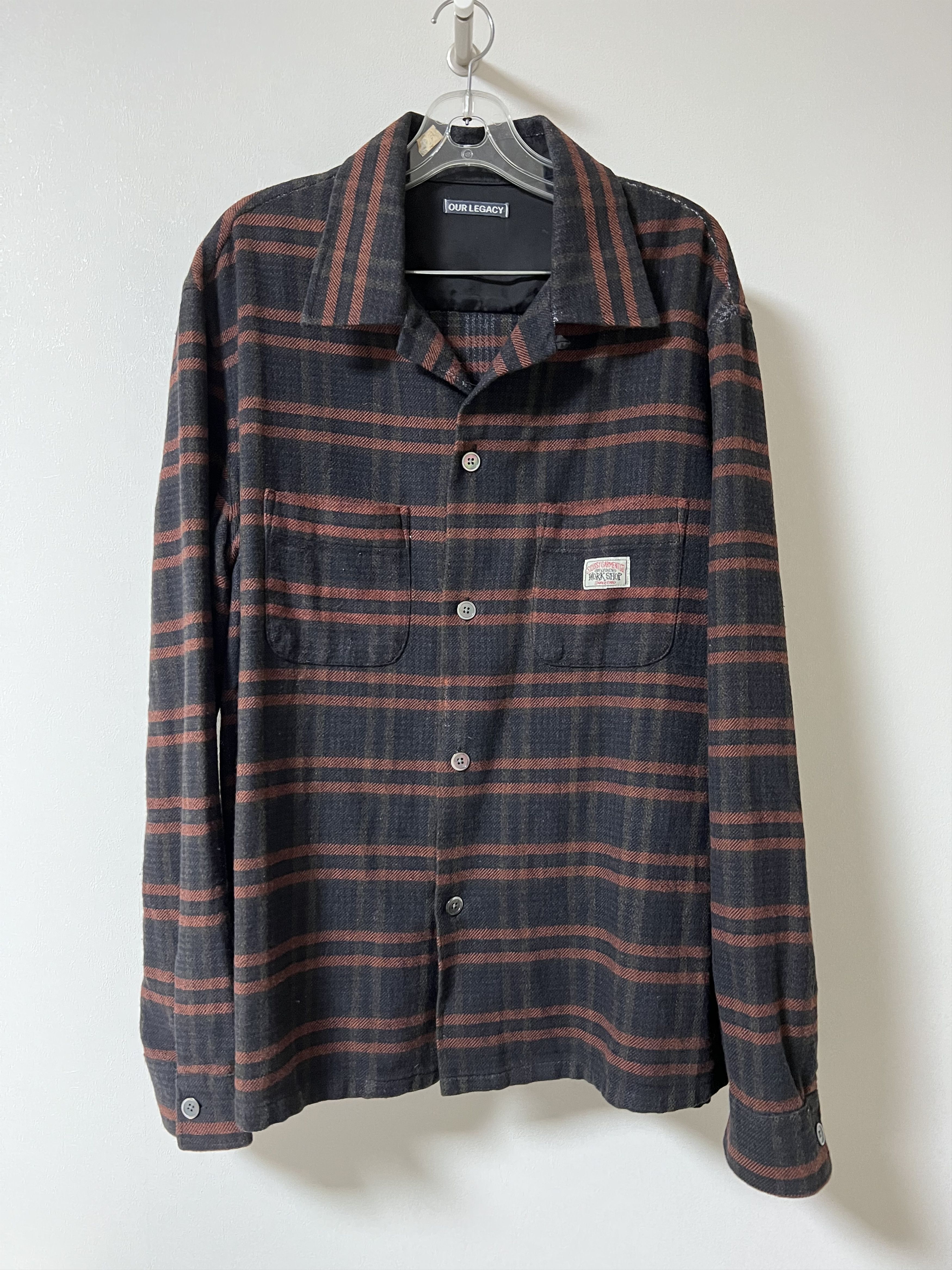 Our Legacy Our Legacy x Stussy Overdyed Rustic Plaid Heusen Shirt | Grailed