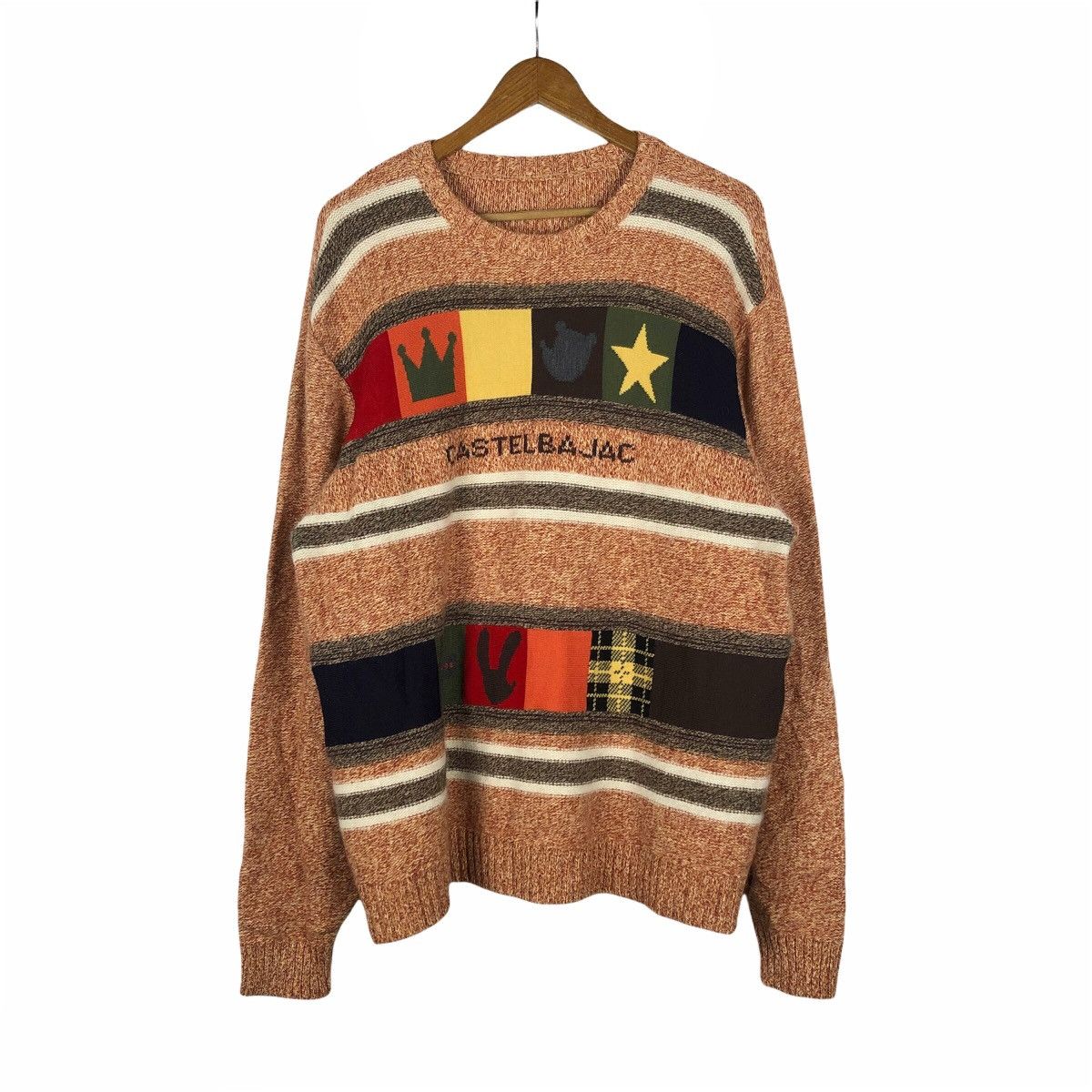 Jean Charles De Castelbajac DOPE🔥Vintage Castelbajac +2 Nature Knit Sweater Size US L / EU 52-54 / 3 - 1 Thumbnail