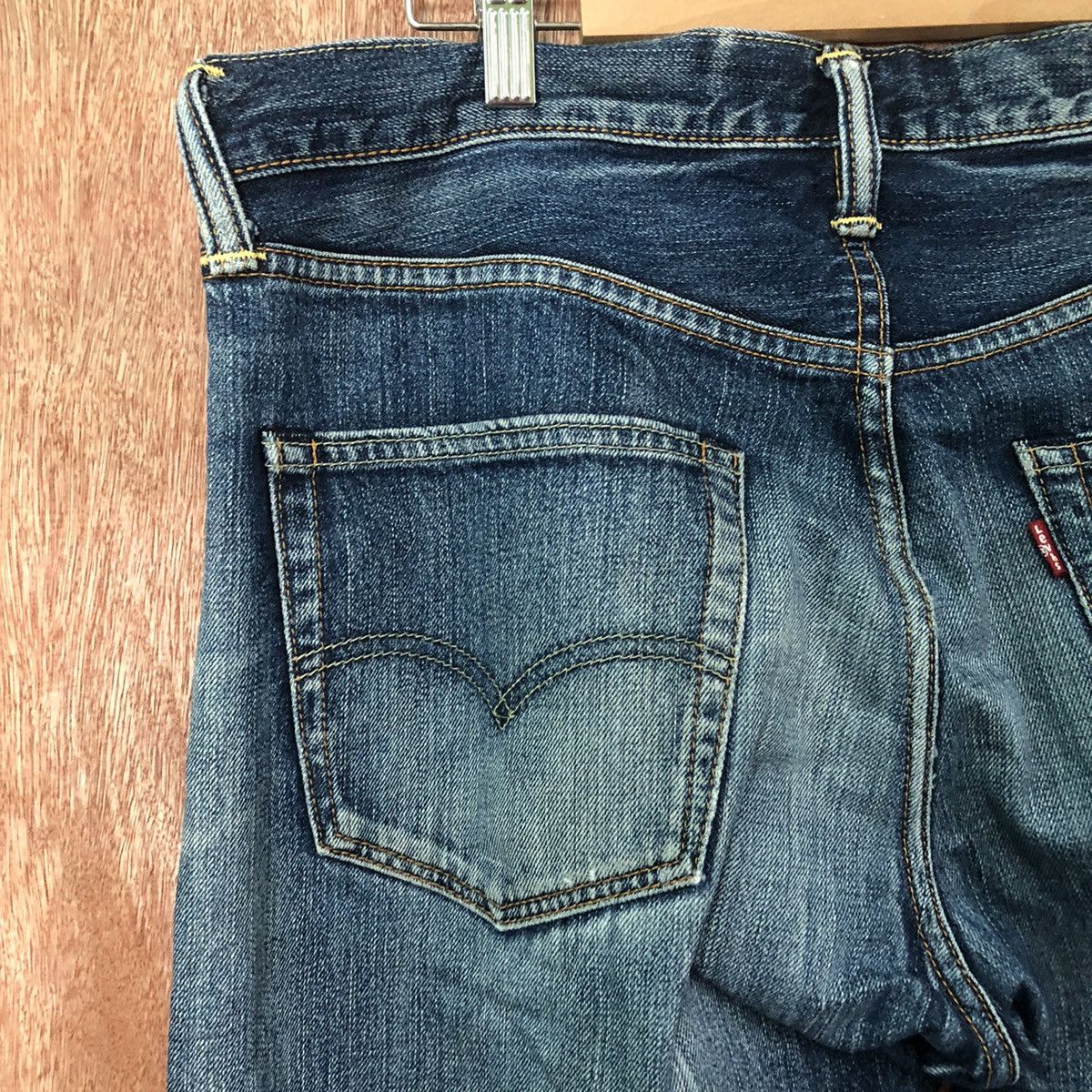 Levi's 502 Levis Blue Distressed Denim jeans pants #6375 Size US 35 - 11 Thumbnail