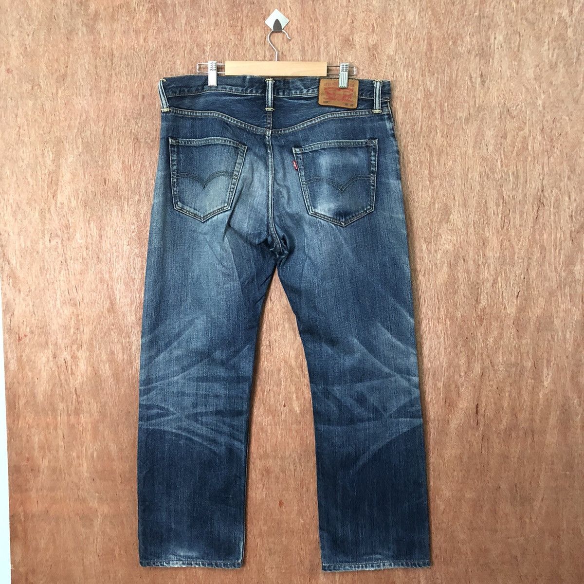 Levi's 502 Levis Blue Distressed Denim jeans pants #6375 Size US 35 - 8 Thumbnail