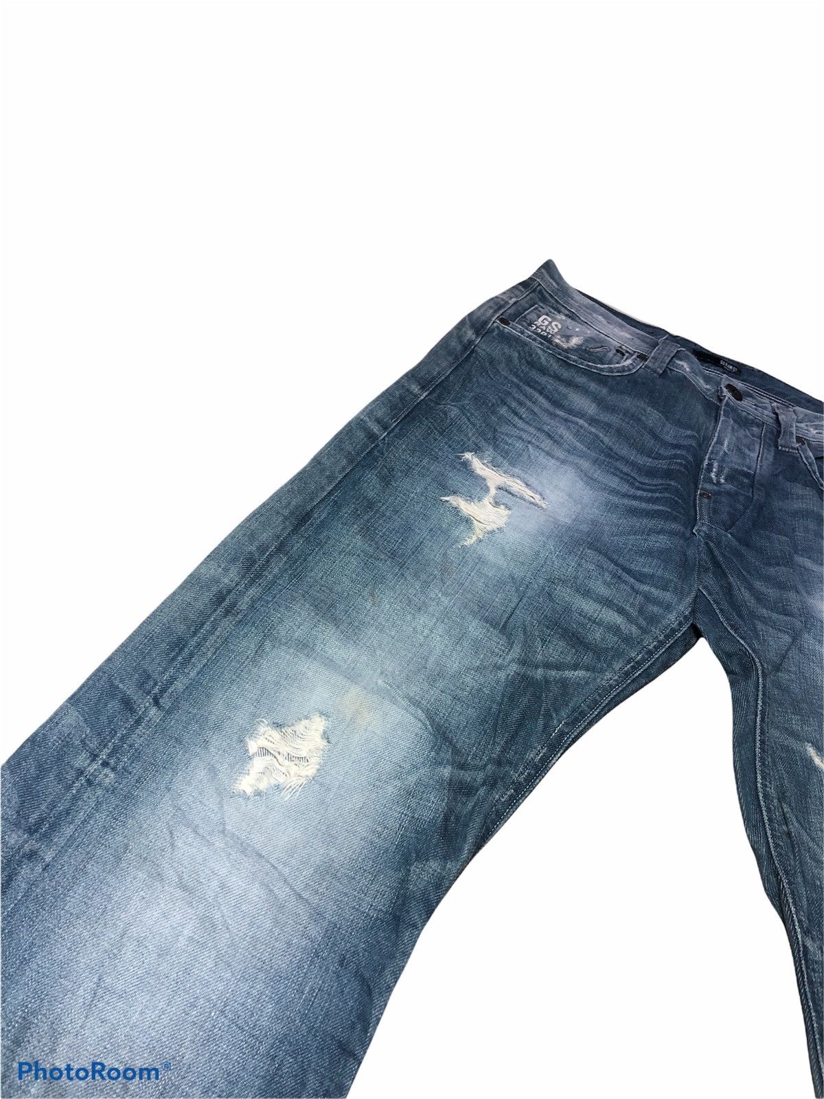 G-Star G Star Raw 3301 Distressed Jeans Denim Size US 30 / EU 46 - 4 Thumbnail