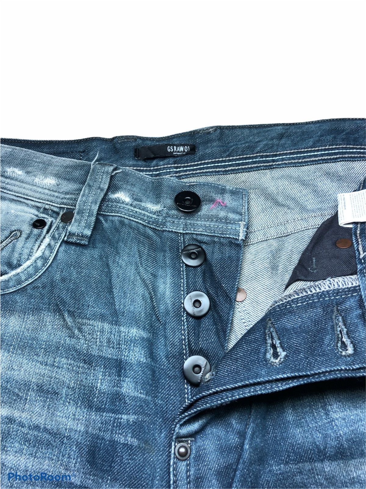 G-Star G Star Raw 3301 Distressed Jeans Denim Size US 30 / EU 46 - 6 Thumbnail