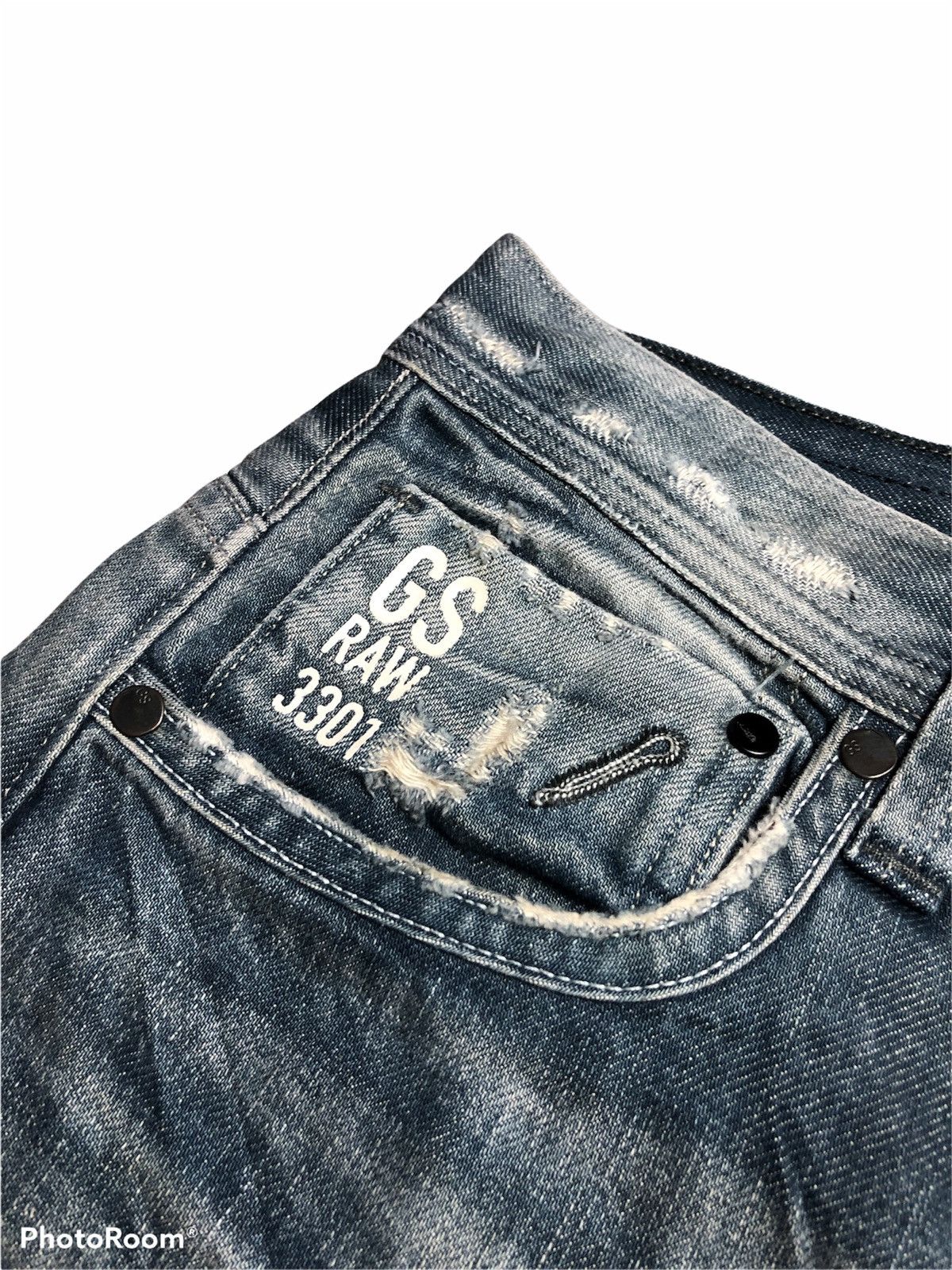 G-Star G Star Raw 3301 Distressed Jeans Denim Size US 30 / EU 46 - 8 Thumbnail