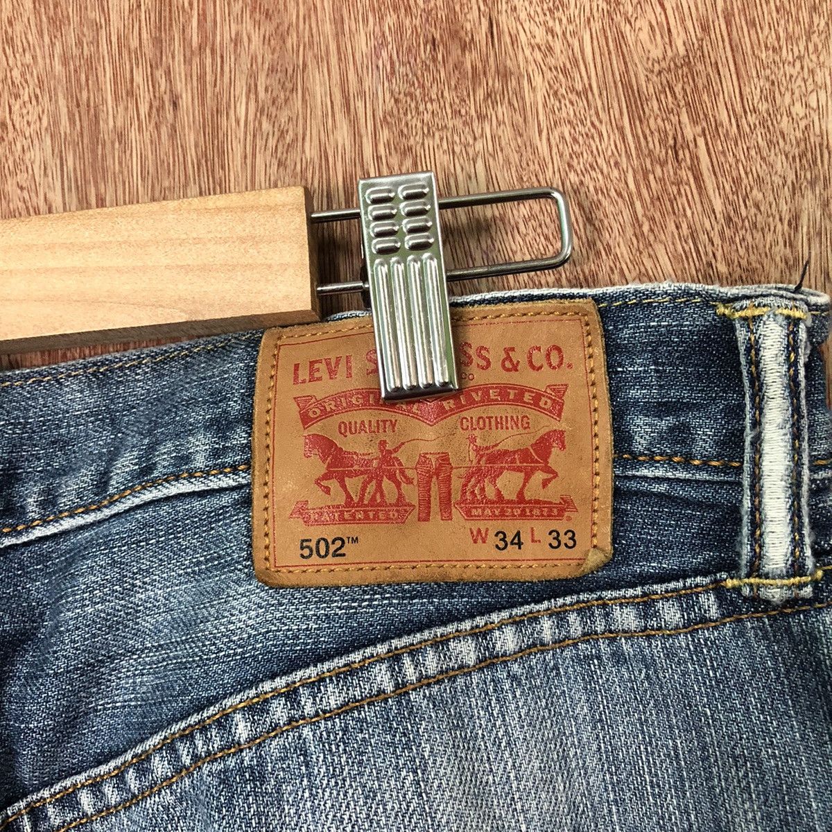 Levi's 502 Levis Blue distressed Denim pants jeans #6380 Size US 34 / EU 50 - 11 Thumbnail