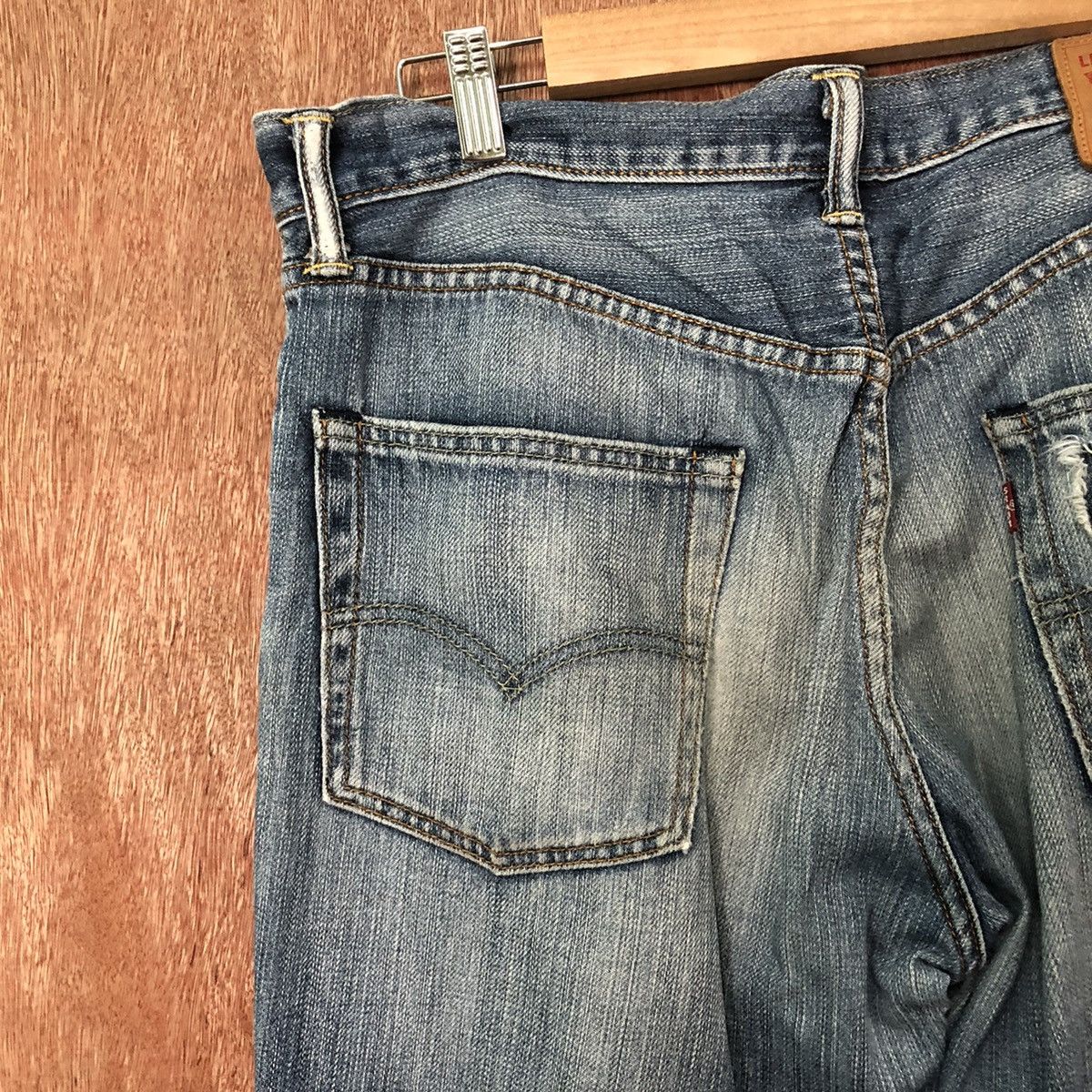 Levi's 502 Levis Blue distressed Denim pants jeans #6380 Size US 34 / EU 50 - 9 Thumbnail