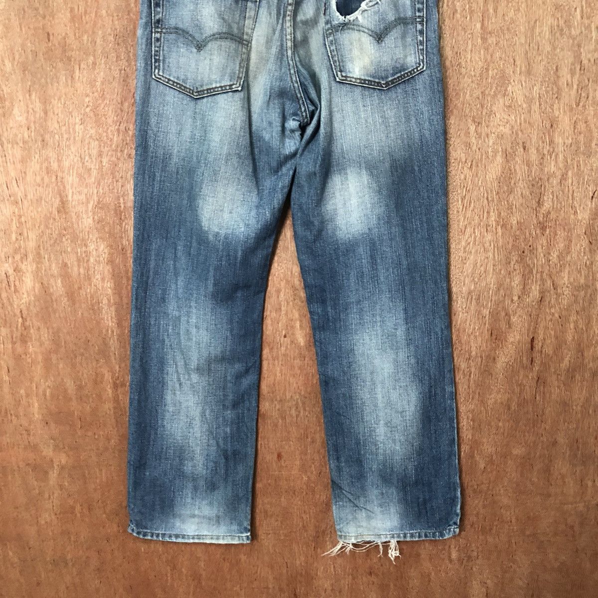 Levi's 502 Levis Blue distressed Denim pants jeans #6380 Size US 34 / EU 50 - 8 Thumbnail