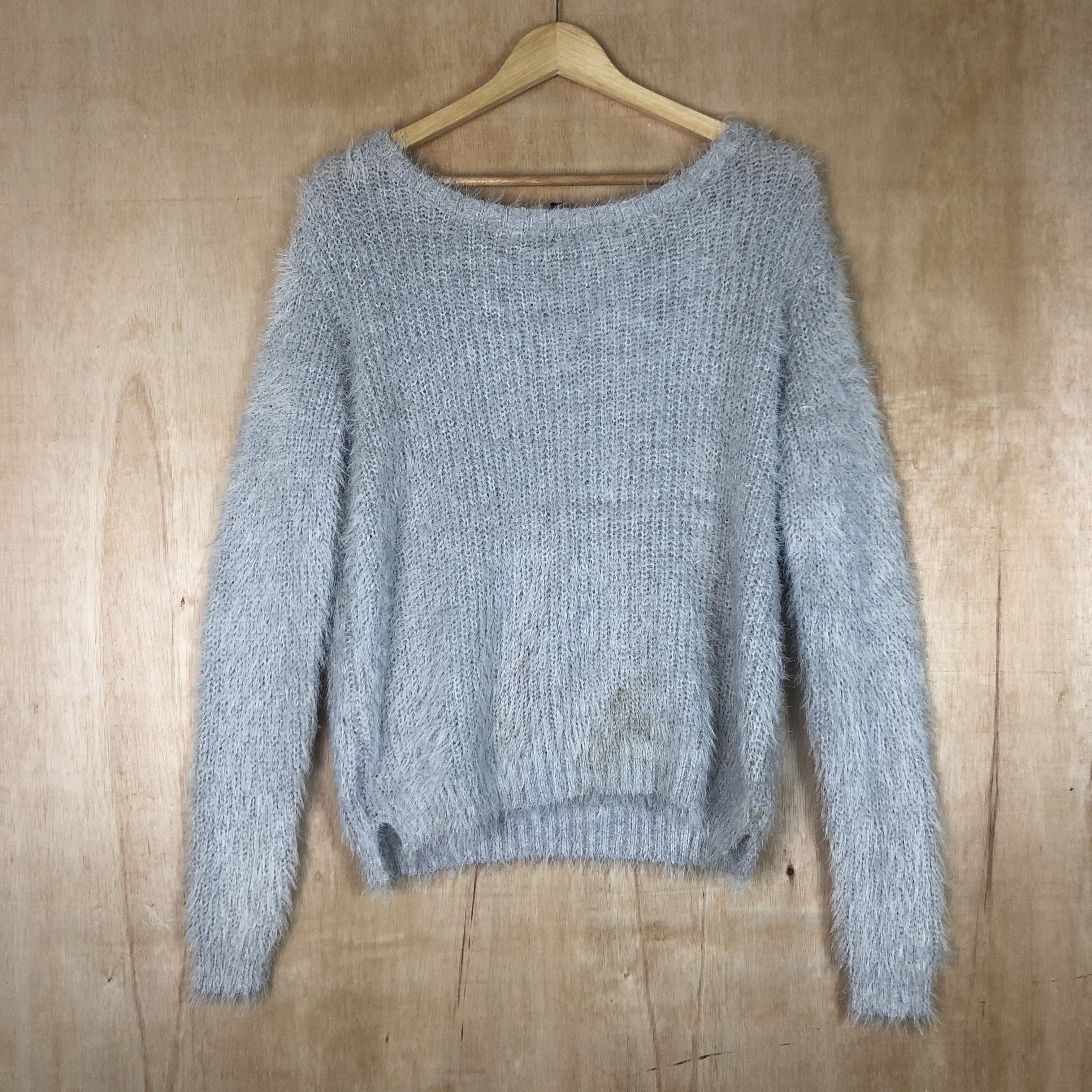 DLL Divided Mohair grey shag shaggy mohair knitwear #c032