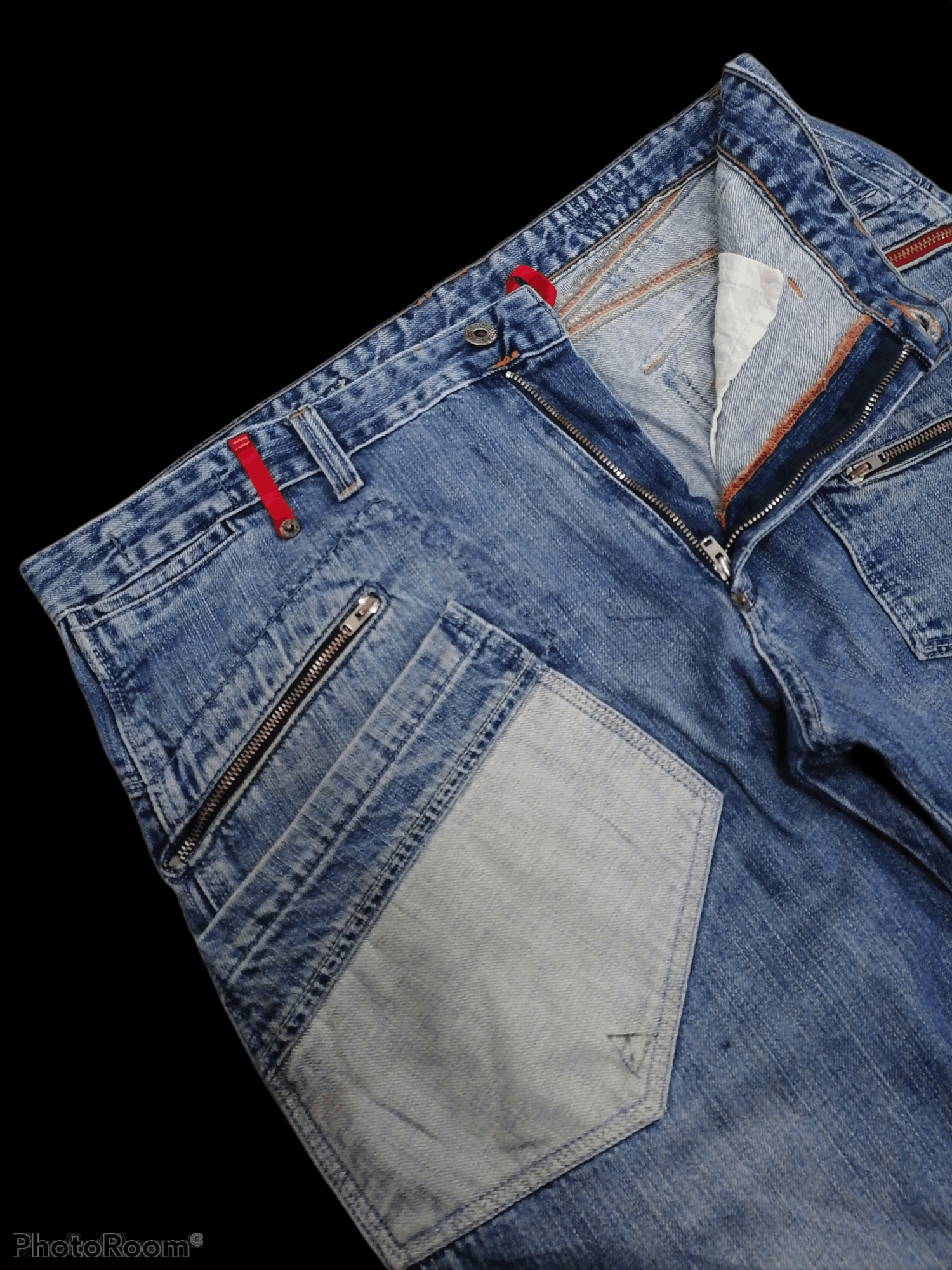 Japanese Brand Multizipper Pocket 55 Dsl Denim Pants Size US 35 - 4 Thumbnail