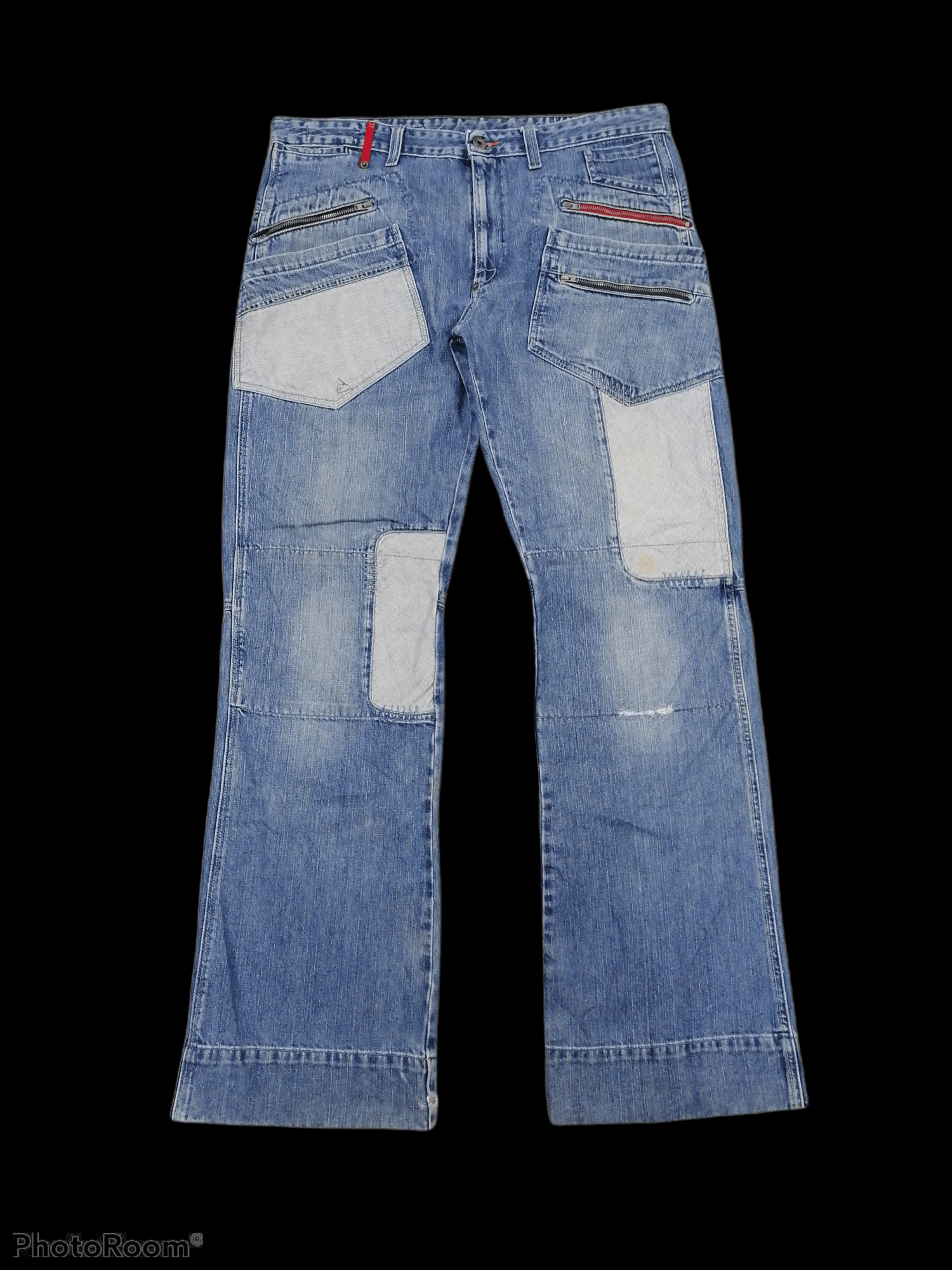 Japanese Brand Multizipper Pocket 55 Dsl Denim Pants Size US 35 - 1 Thumbnail