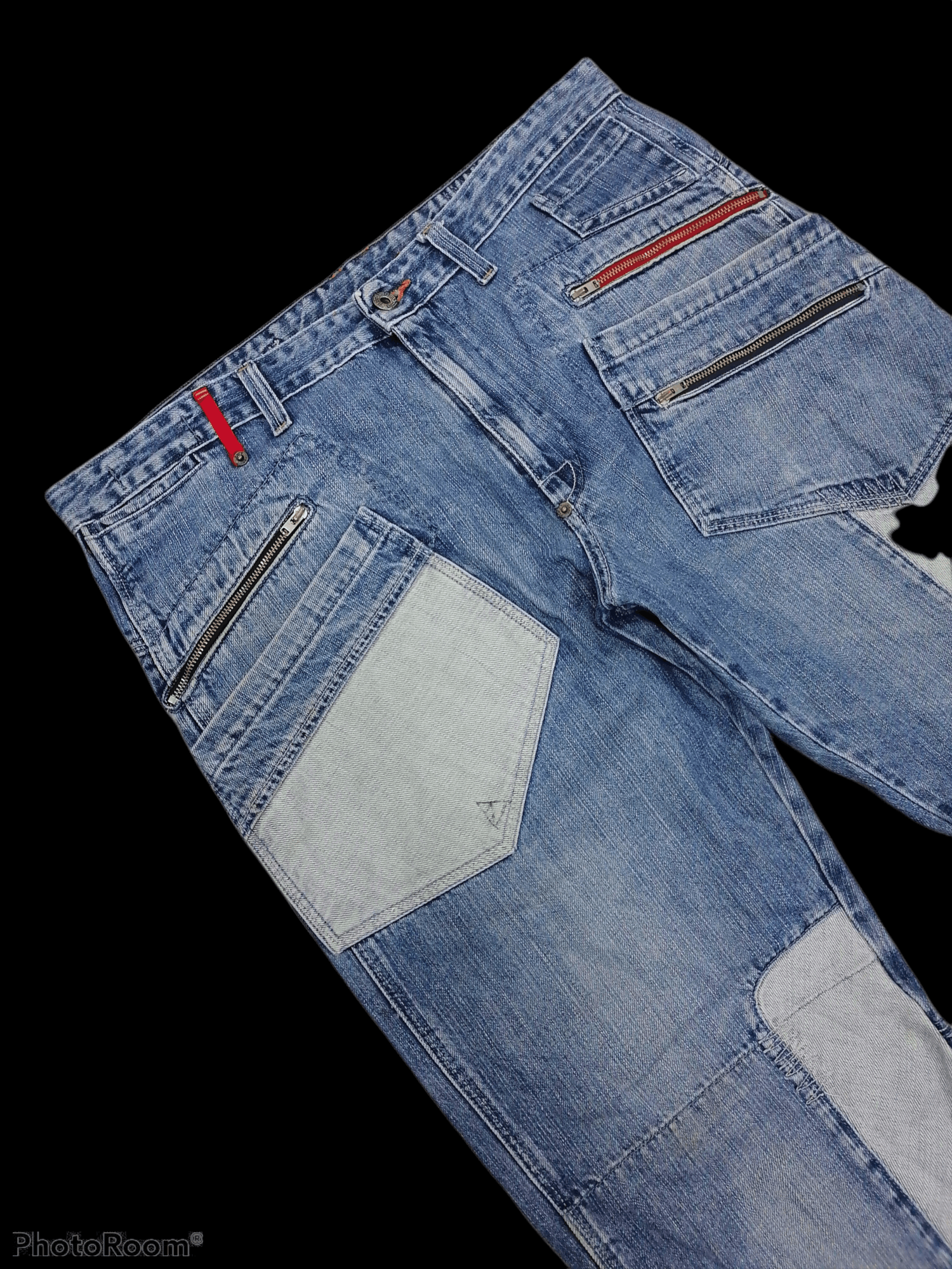 Japanese Brand Multizipper Pocket 55 Dsl Denim Pants Size US 35 - 3 Thumbnail