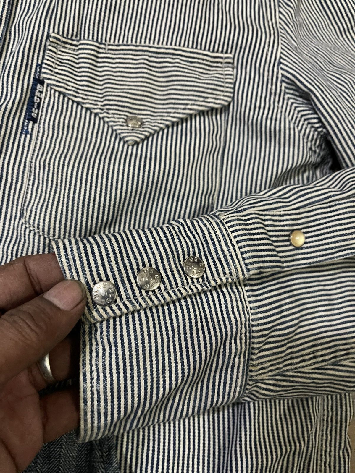Blue Blue Japan × Japanese Brand Vintage Blue Blue Japan patch pocket western style jaclet Size US L / EU 52-54 / 3 - 5 Thumbnail