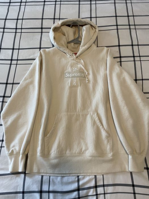 Buy Supreme Cross Box Logo Hooded Sweatshirt 'Heather Grey