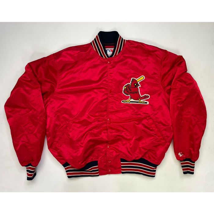 Starter VINTAGE Starter St Louis Cardinals Bomber Jacket Men Adult XL Red  Satin USA 80s