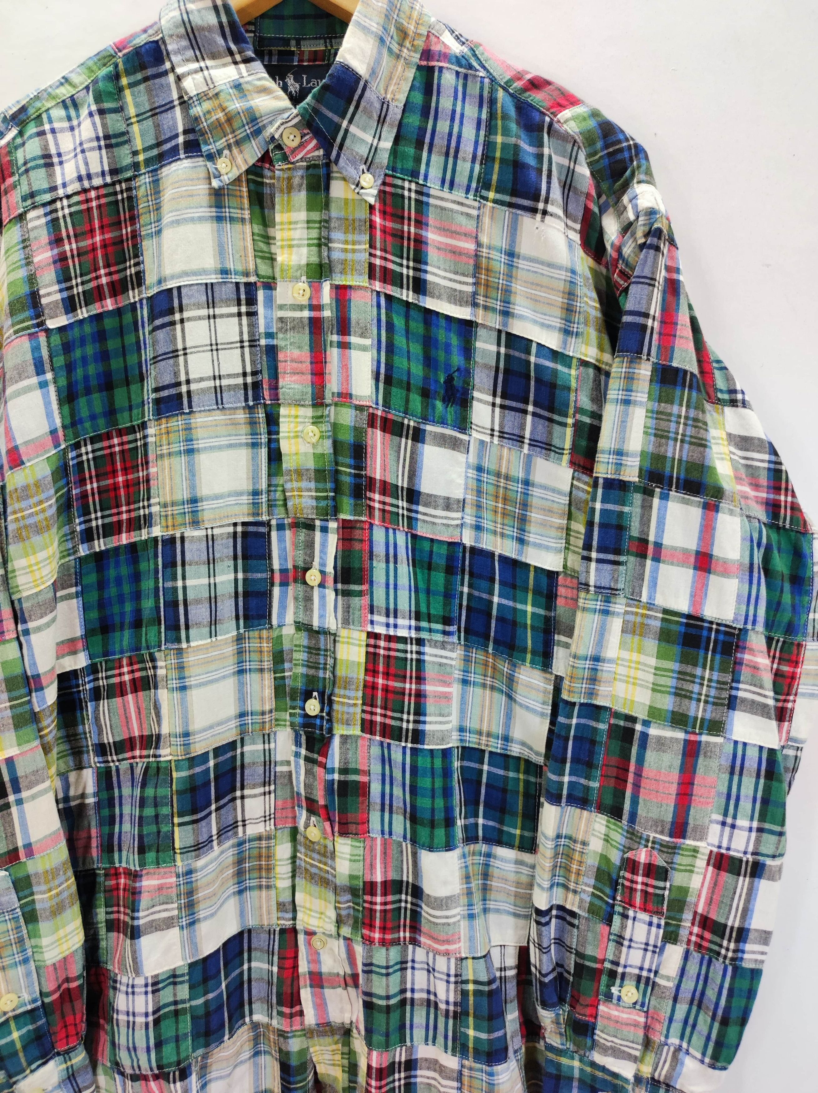 Polo Ralph Lauren × Vintage Vintage Polo Ralph Lauren Patchwork Shirts Button up Size US M / EU 48-50 / 2 - 3 Thumbnail