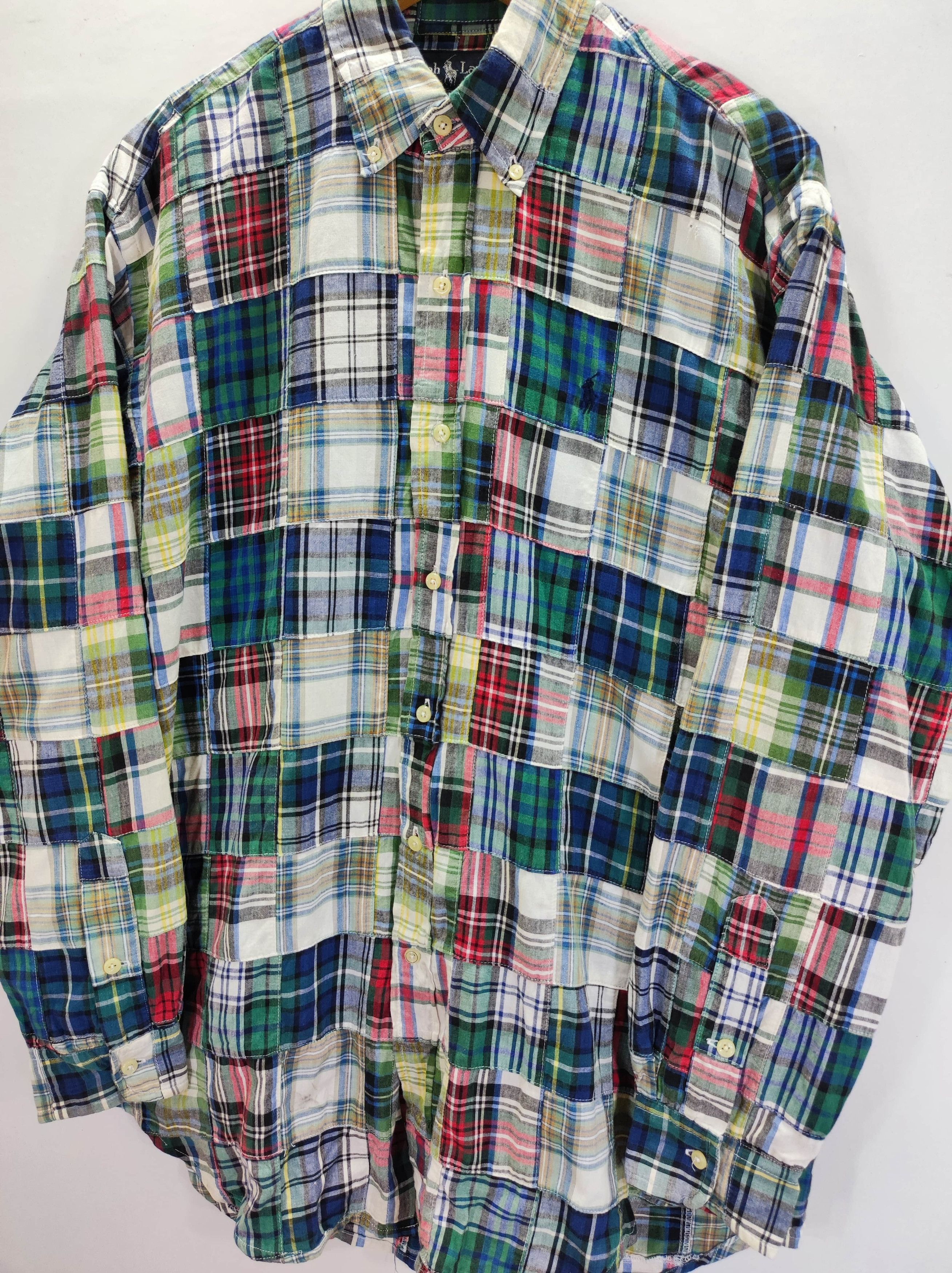 Polo Ralph Lauren × Vintage Vintage Polo Ralph Lauren Patchwork Shirts Button up Size US M / EU 48-50 / 2 - 2 Thumbnail