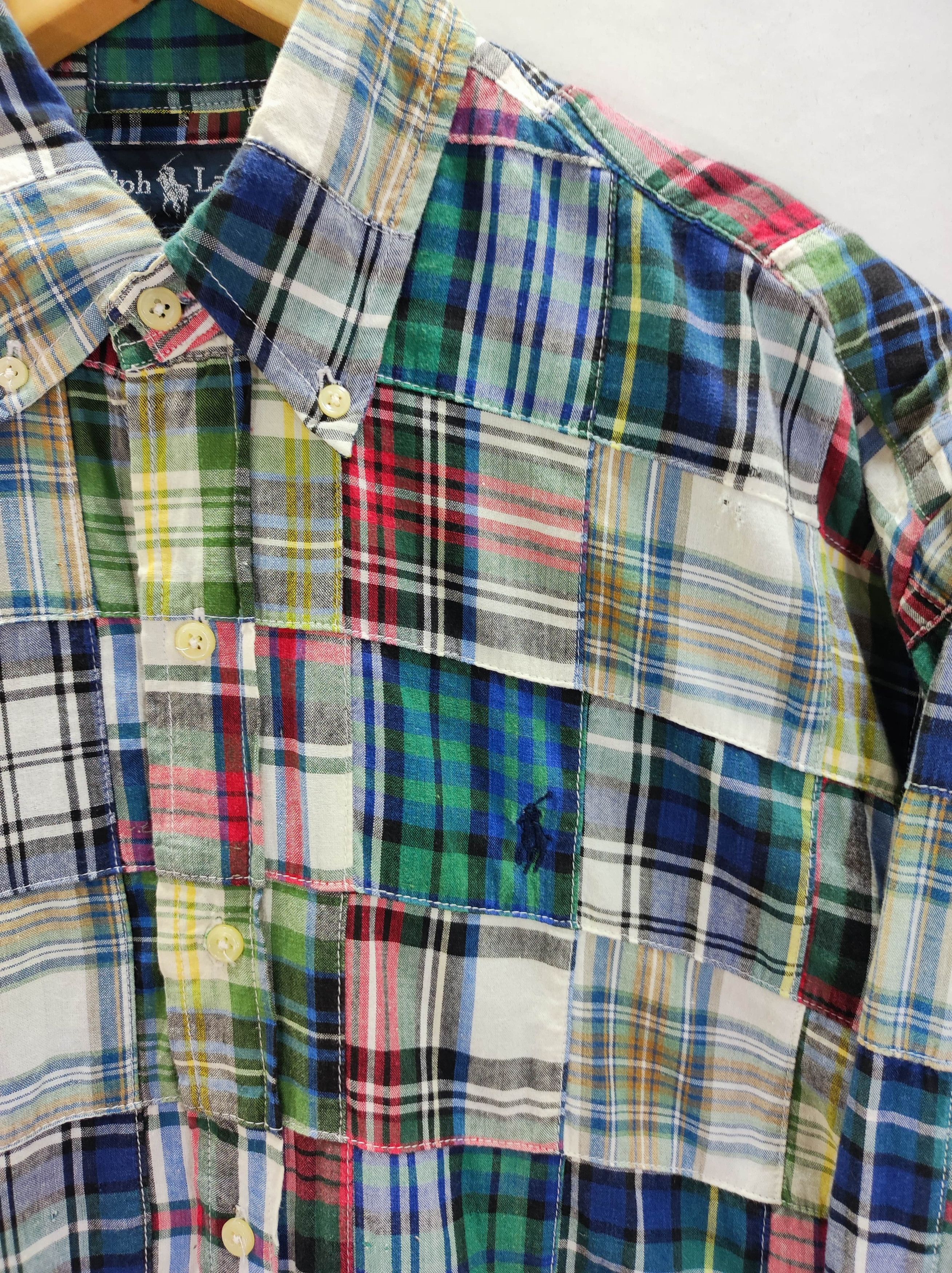 Polo Ralph Lauren × Vintage Vintage Polo Ralph Lauren Patchwork Shirts Button up Size US M / EU 48-50 / 2 - 4 Thumbnail
