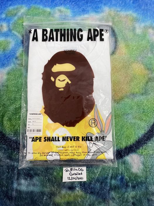 Bape Bape x Looney Tunes ABC Camo Ape Head Tee | Grailed