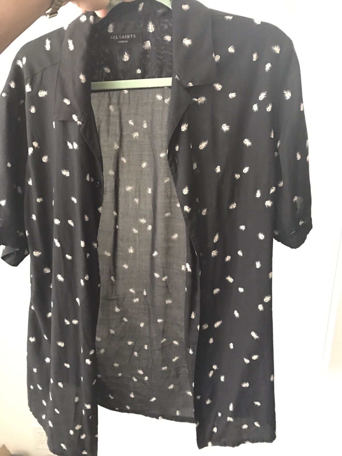 Allsaints Allsaints Short Sleeve Viscose Feather Shirt Size US M / EU 48-50 / 2 - 4 Thumbnail