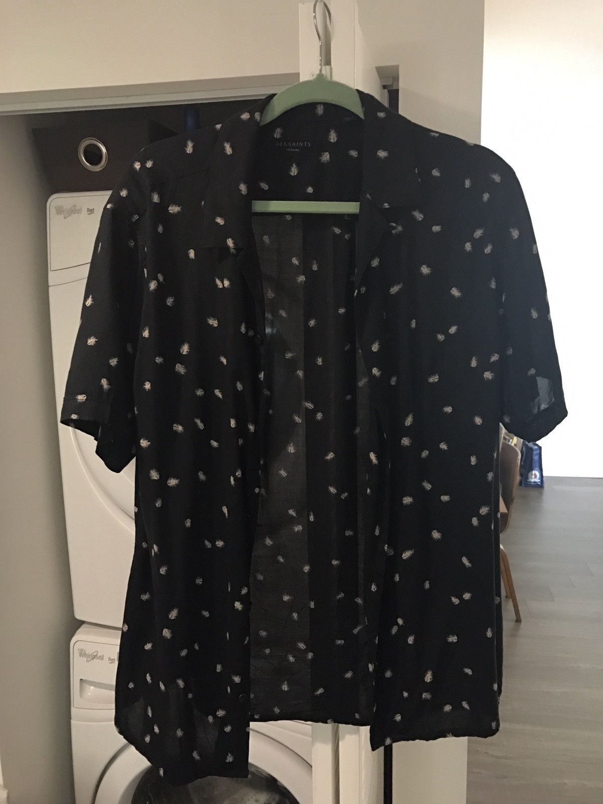 Allsaints Allsaints Short Sleeve Viscose Feather Shirt Size US M / EU 48-50 / 2 - 1 Thumbnail