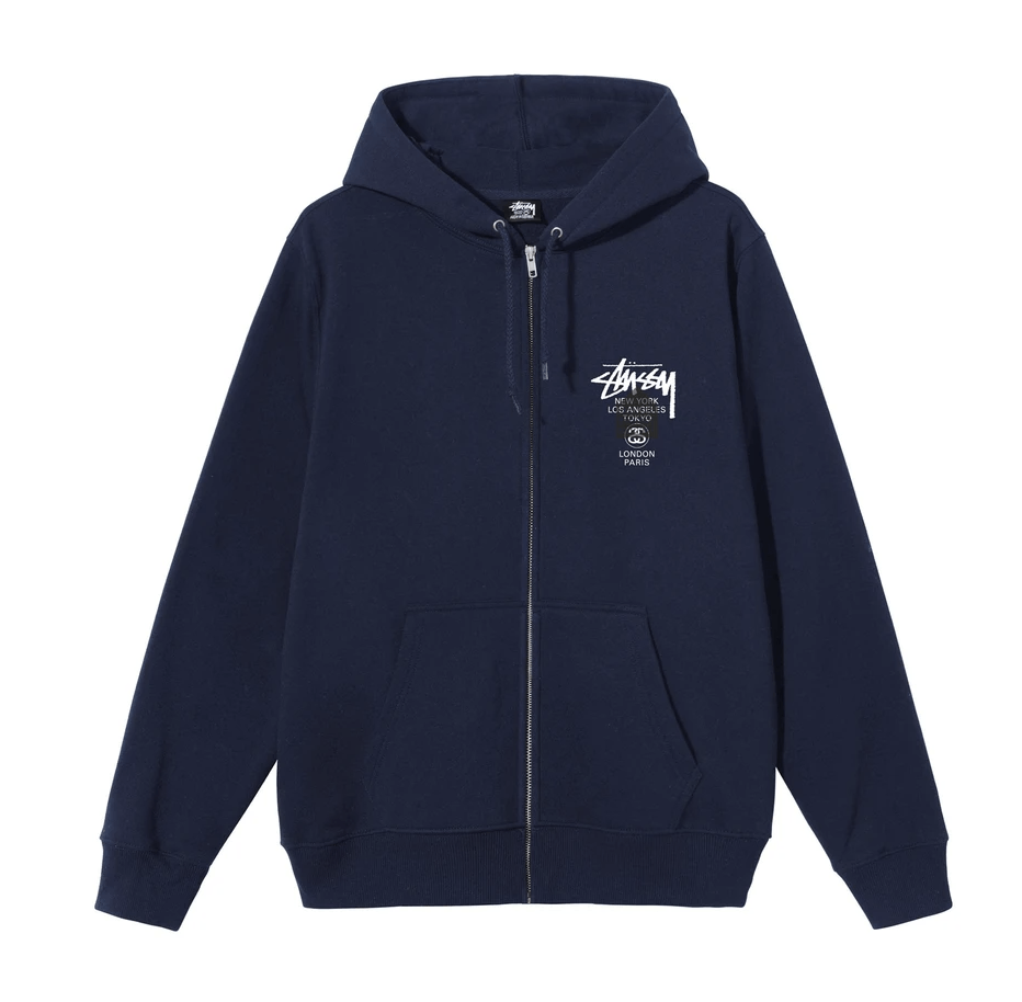 Stussy Stüssy DSM World Tour Zip Hoodie Blue Size L | Grailed