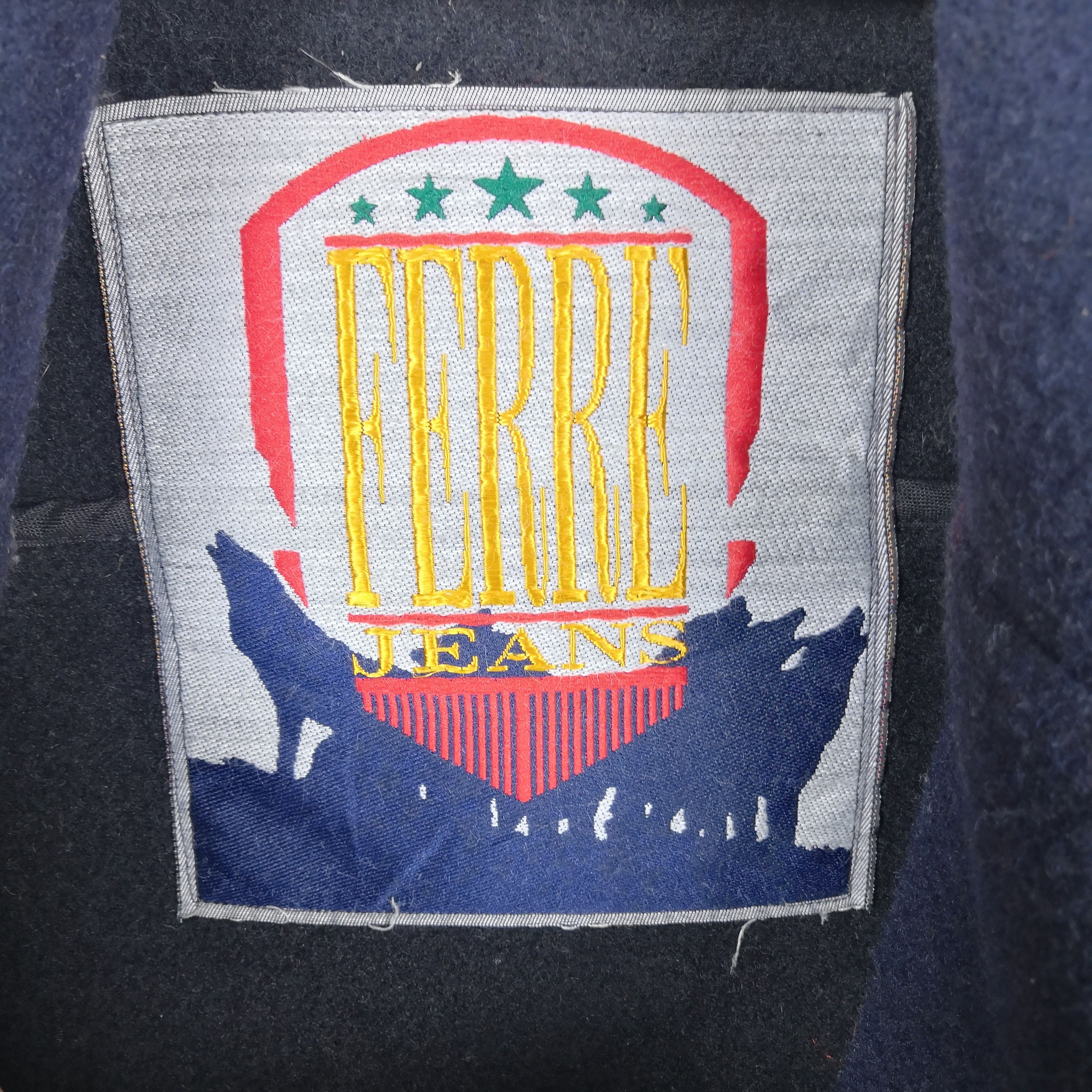 Ferre × Vintage Vintage Ferre Jeans Jacket Wool Long Jacket | BS54336. Size US L / EU 52-54 / 3 - 4 Thumbnail