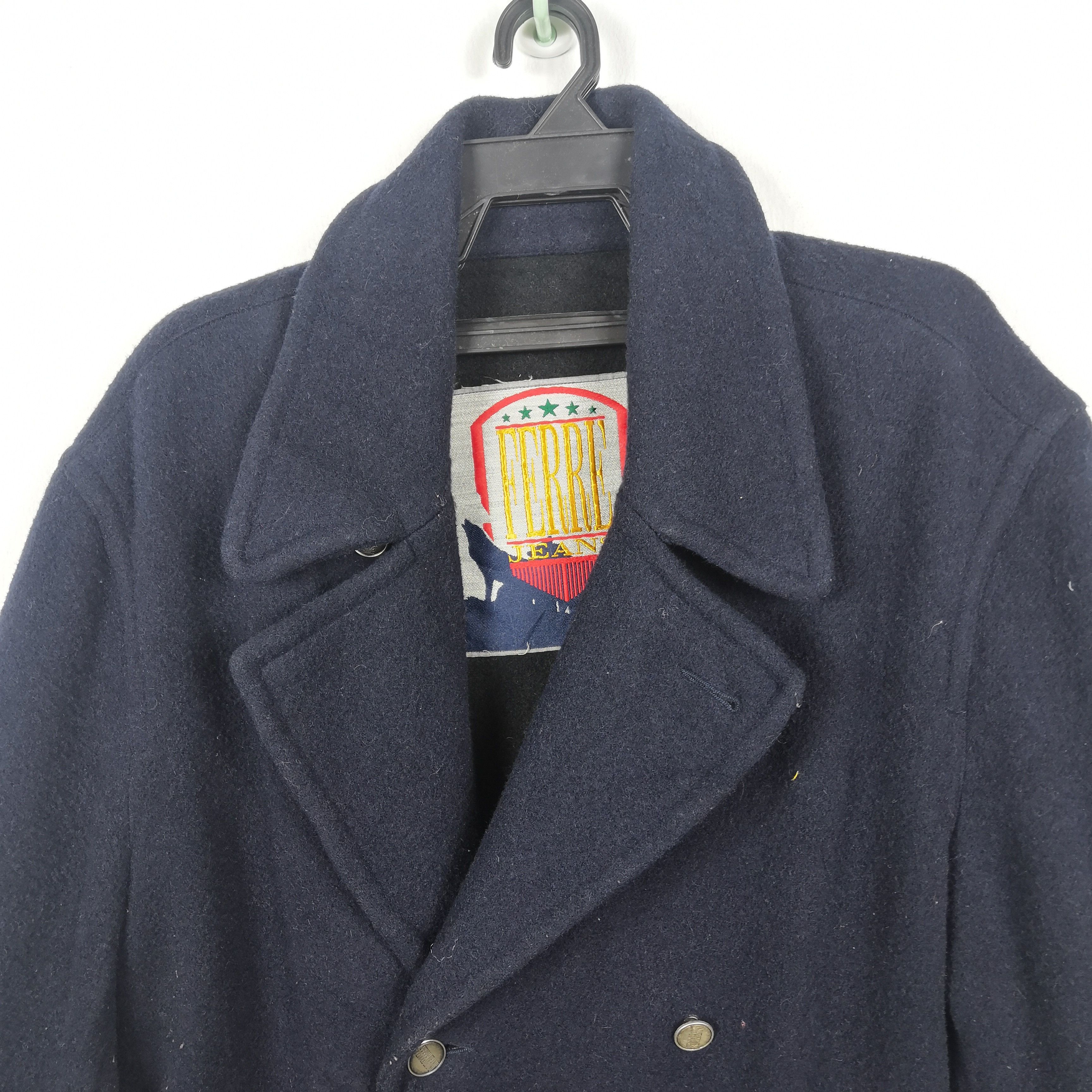 Ferre × Vintage Vintage Ferre Jeans Jacket Wool Long Jacket | BS54336. Size US L / EU 52-54 / 3 - 3 Thumbnail