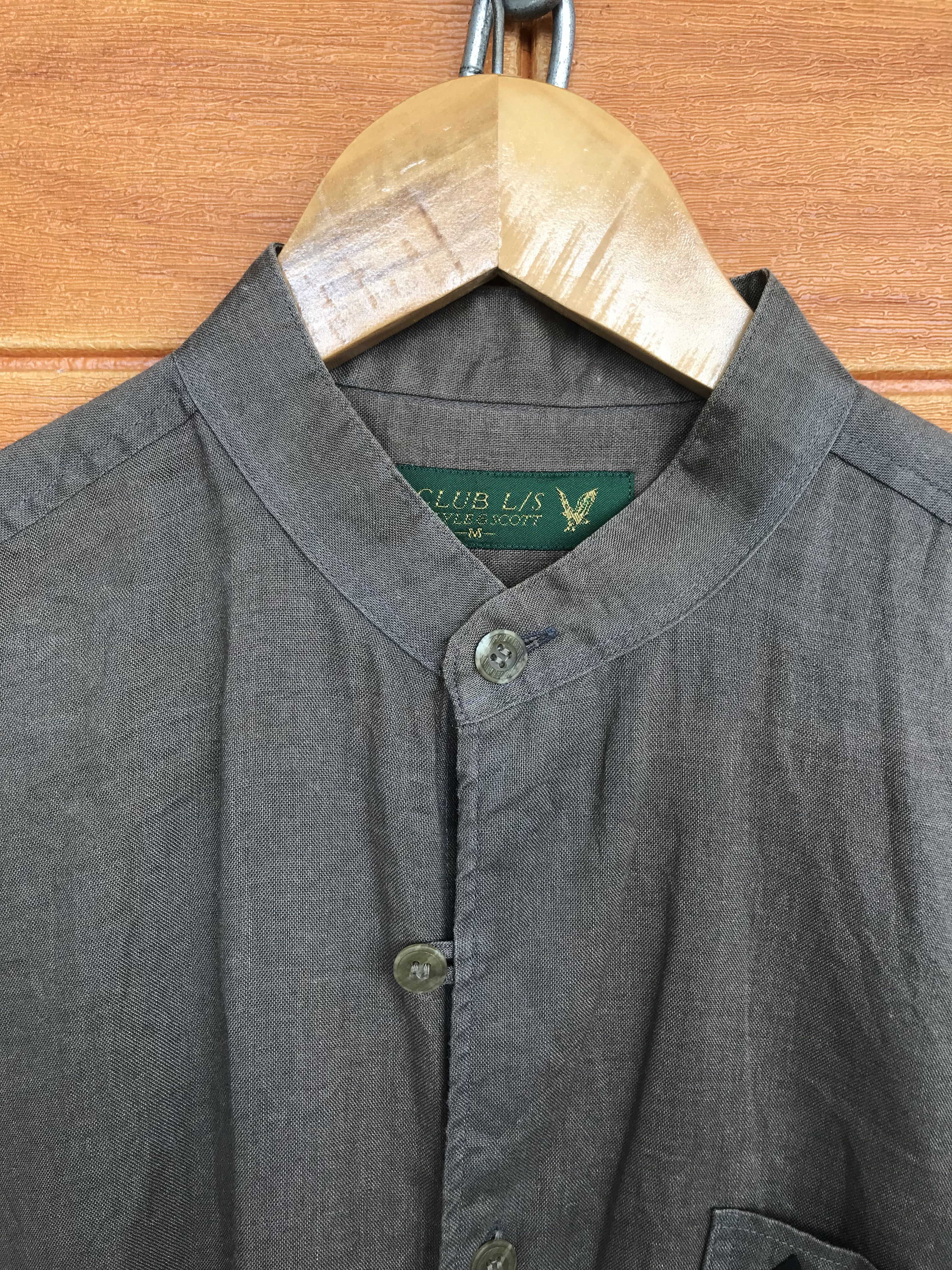 Vintage LYLE & SCOTT Linen Mandarin Collar Shirt