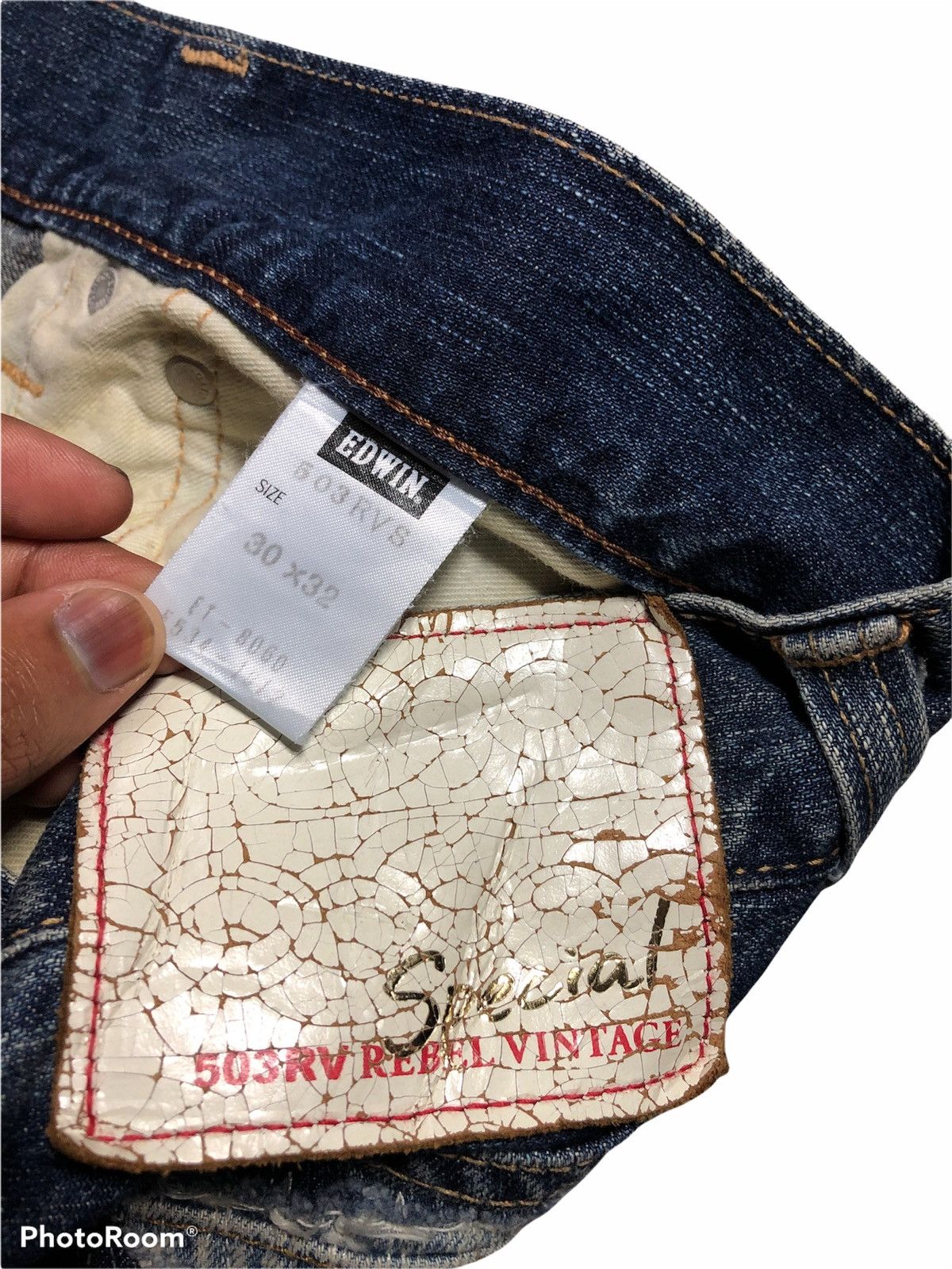 Edwin ⚡️RARE⚡️Edwin 503RV SPECIAL Rebel Vintage Painted Denim Size US 33 - 6 Thumbnail