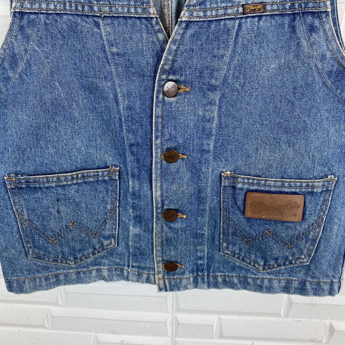 Vintage WRANGLER DENIM VEST JACKET Size US S / EU 44-46 / 1 - 4 Thumbnail