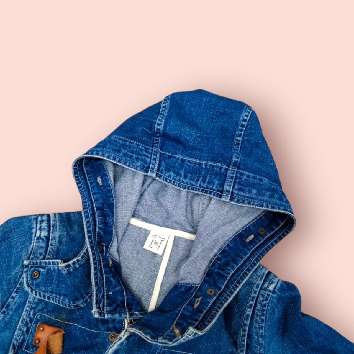 Edition Japan × Japanese Brand VINTAGE RNA INC. LEATHER PEA DENIM PARKA Size US M / EU 48-50 / 2 - 7 Thumbnail