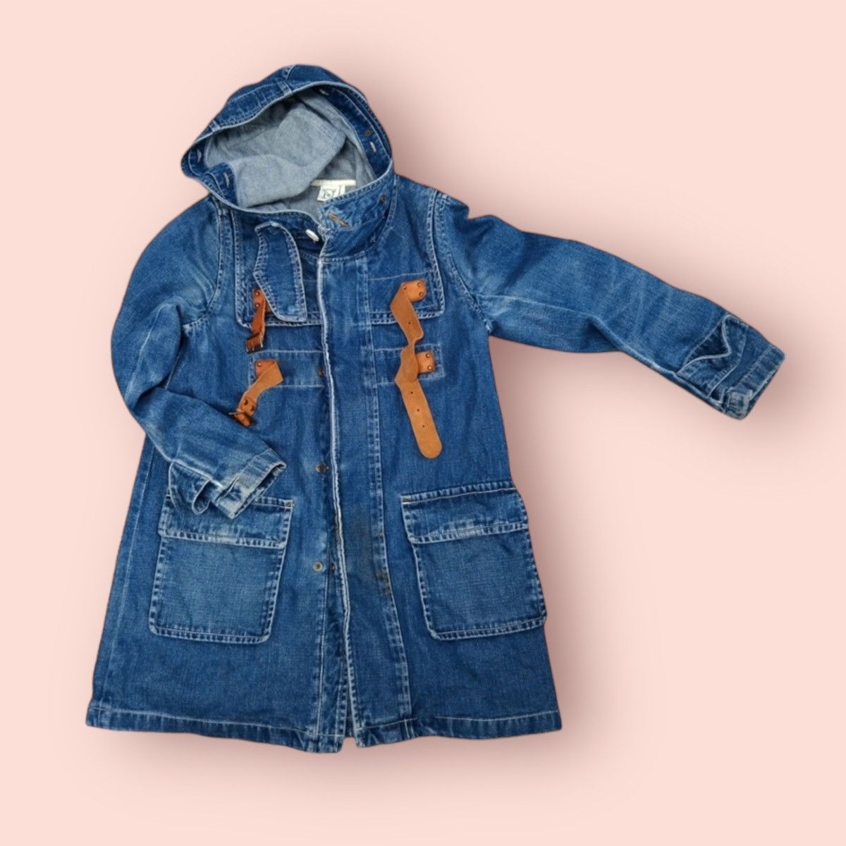 Edition Japan × Japanese Brand VINTAGE RNA INC. LEATHER PEA DENIM PARKA Size US M / EU 48-50 / 2 - 2 Thumbnail