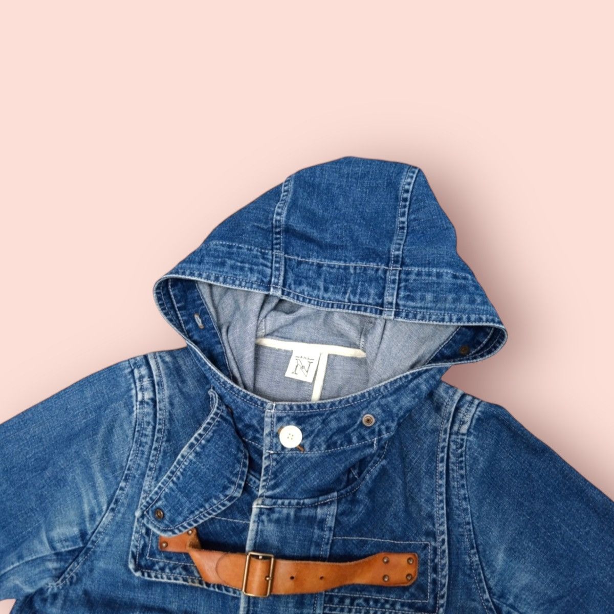 Edition Japan × Japanese Brand VINTAGE RNA INC. LEATHER PEA DENIM PARKA Size US M / EU 48-50 / 2 - 5 Thumbnail