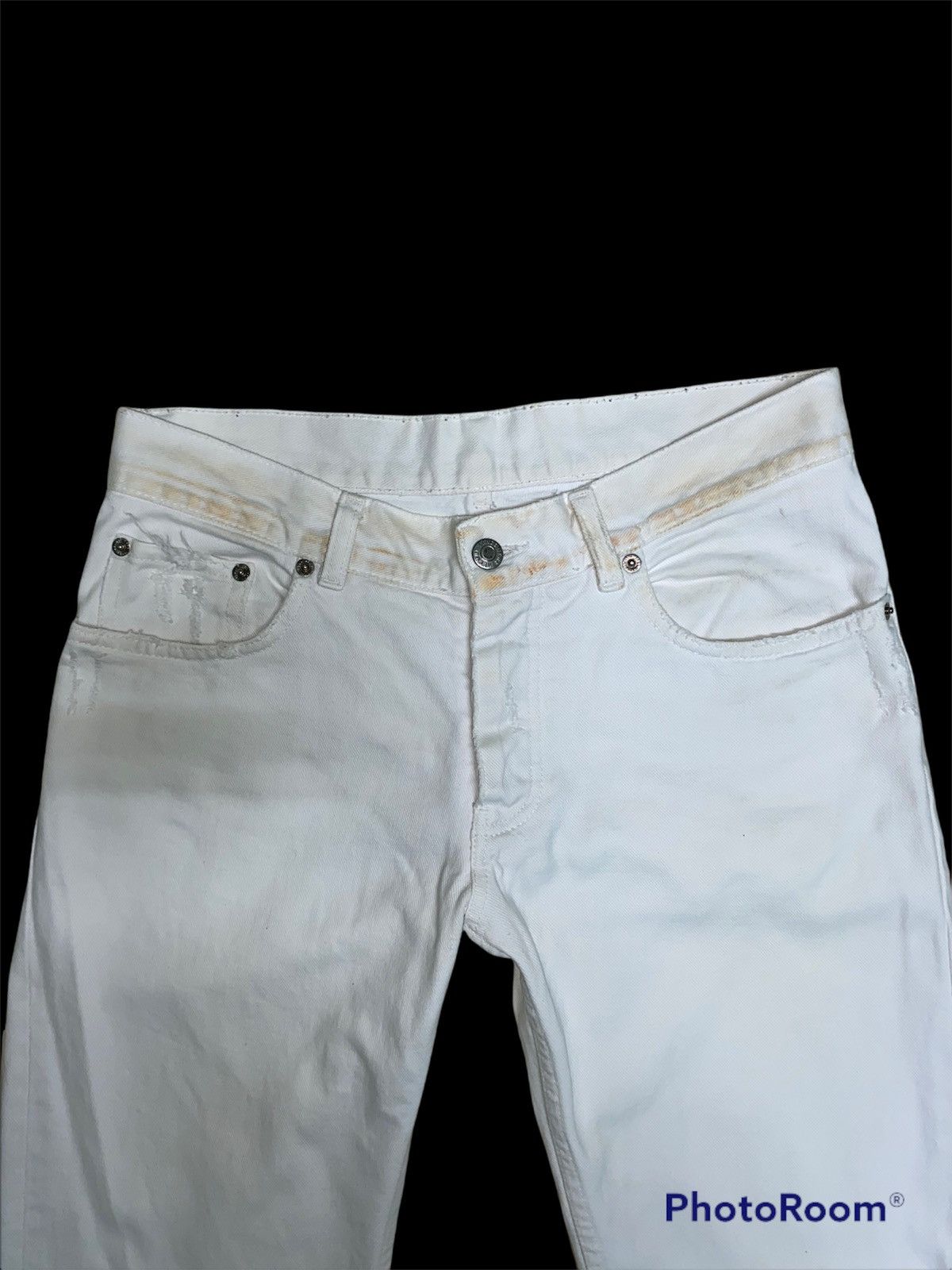 Designer × Helmut Lang Archive Piece! Helmut Lang Rusty Broken Denim Size US 30 / EU 46 - 2 Thumbnail