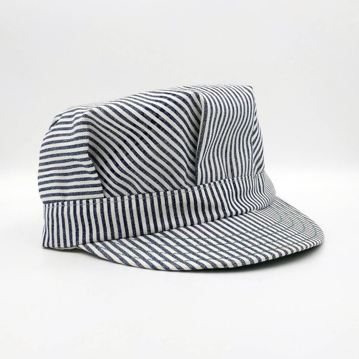 Vintage Vintage Kromer Railroad Newsboy Engineer Stripe Snapback Hat