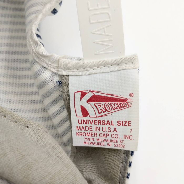 Vintage Vintage Kromer Railroad Newsboy Engineer Stripe Snapback Hat