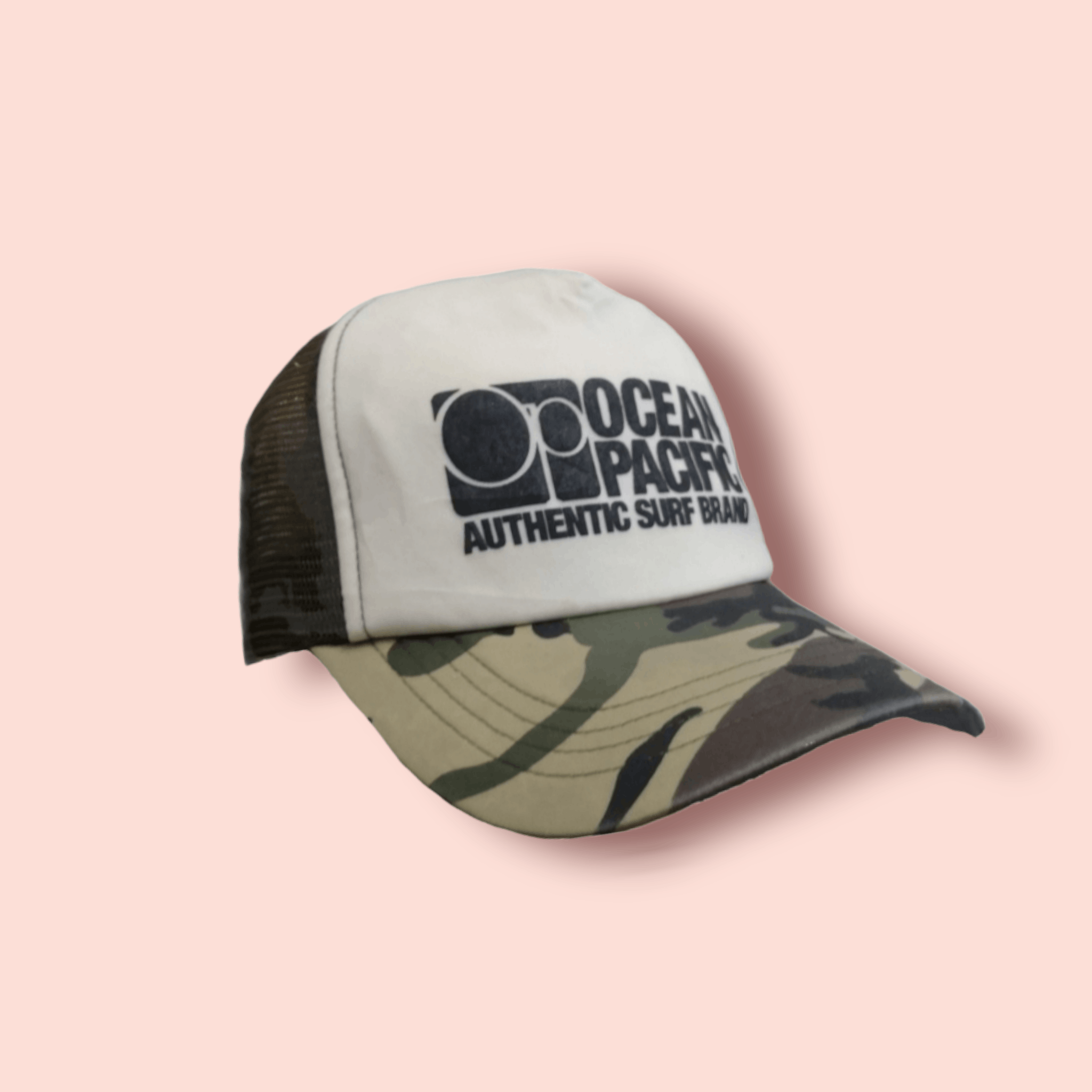 OCEAN PACIFIC VTG CAMO TRUCKER HAT