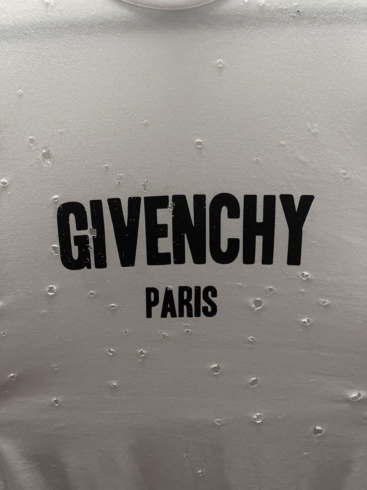 Givenchy Givenchy Distressed Logo Tee Size US XXS / EU 40 - 2 Thumbnail