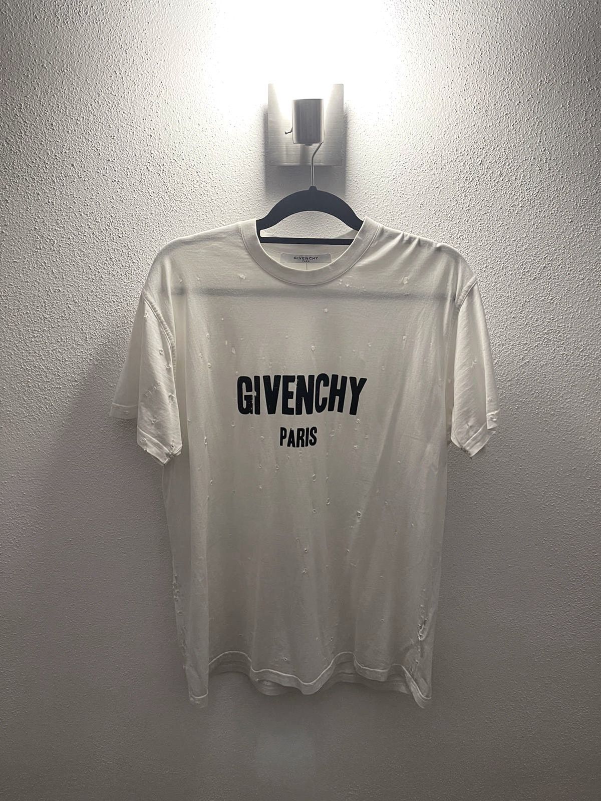 Givenchy Givenchy Distressed Logo Tee Size US XXS / EU 40 - 1 Thumbnail