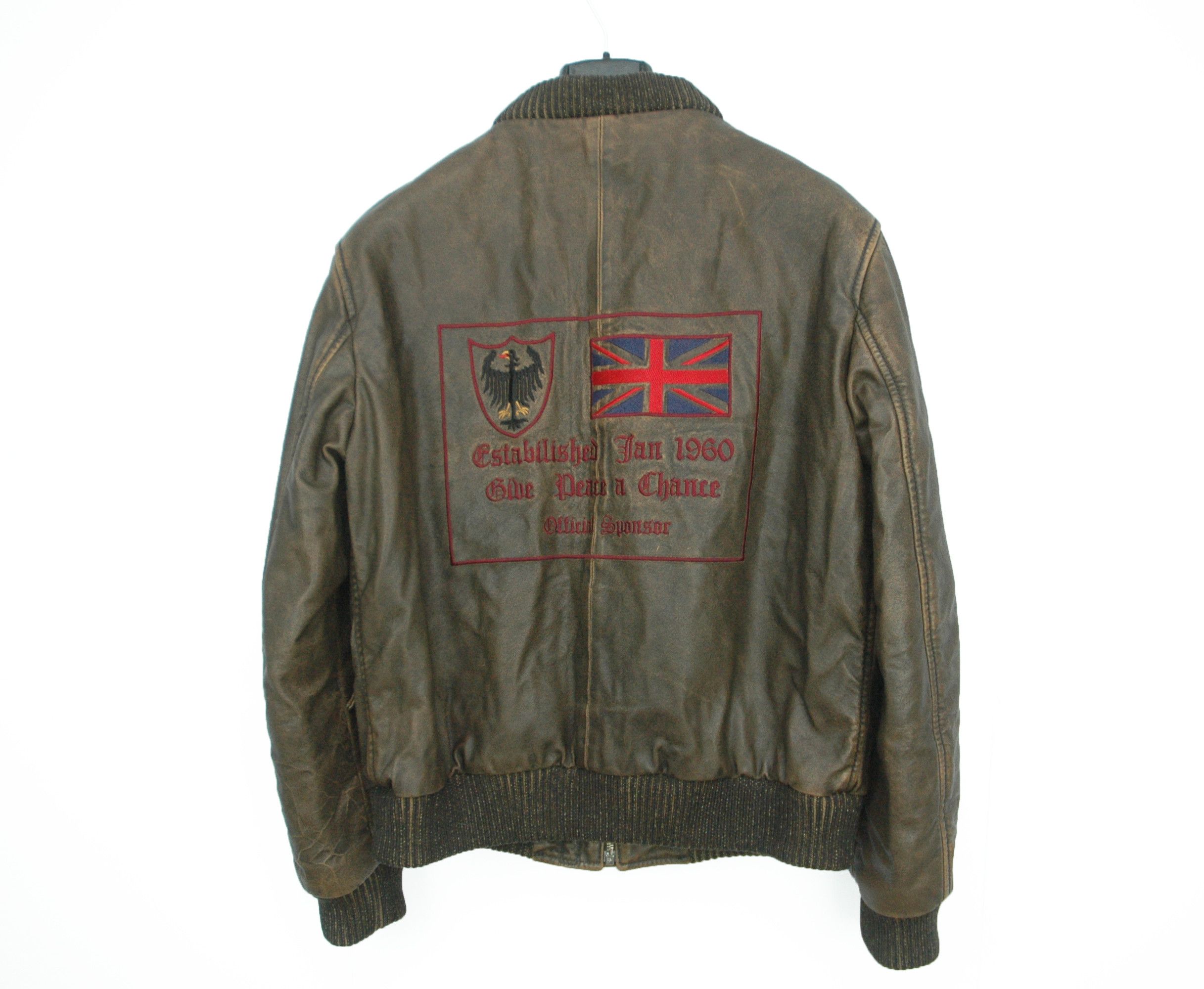 Italian Designers Vintage Essebi Leather Jacket Made Italy Britain