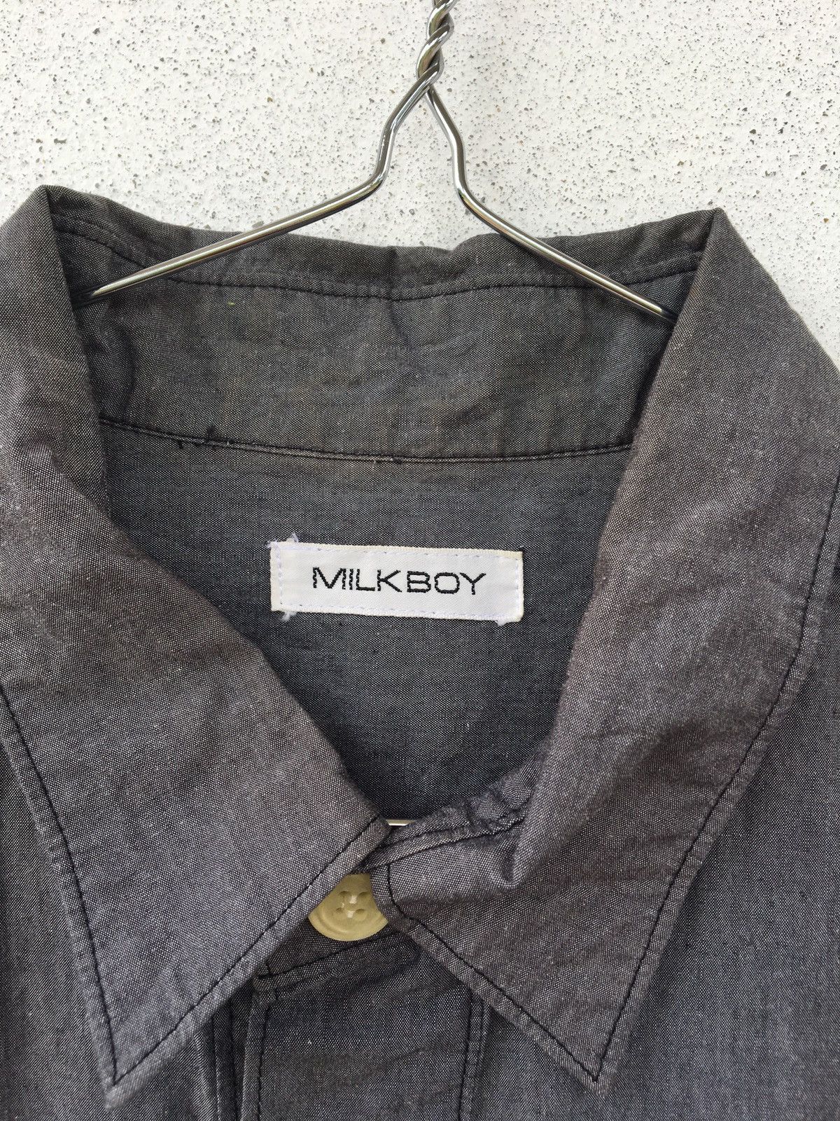 Japanese Brand Rare MilkBoy Half Button Shirts Size US XL / EU 56 / 4 - 5 Thumbnail