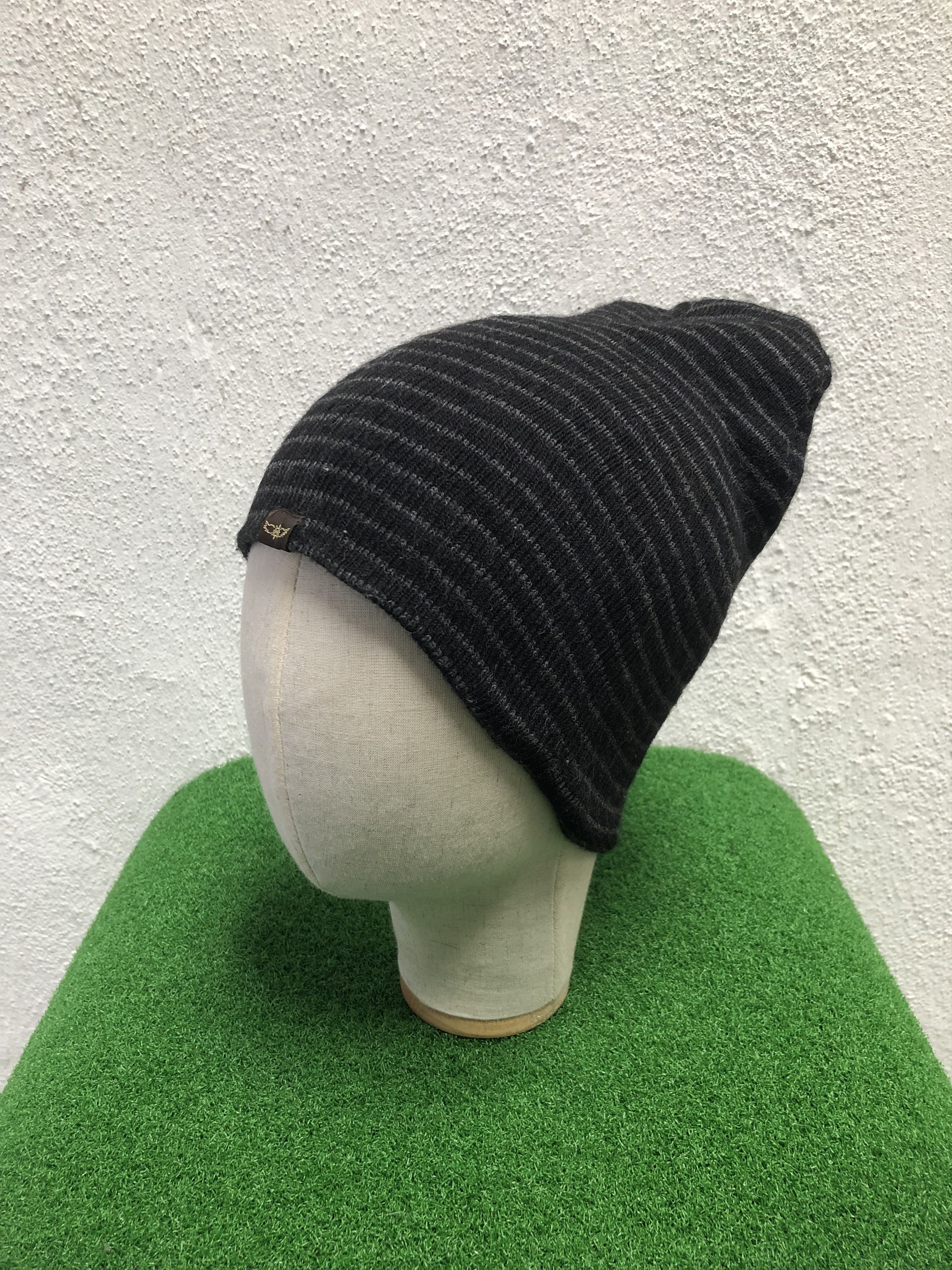 Japanese Brand Sun Pillar Striped Beanie Hat Size ONE SIZE - 3 Thumbnail