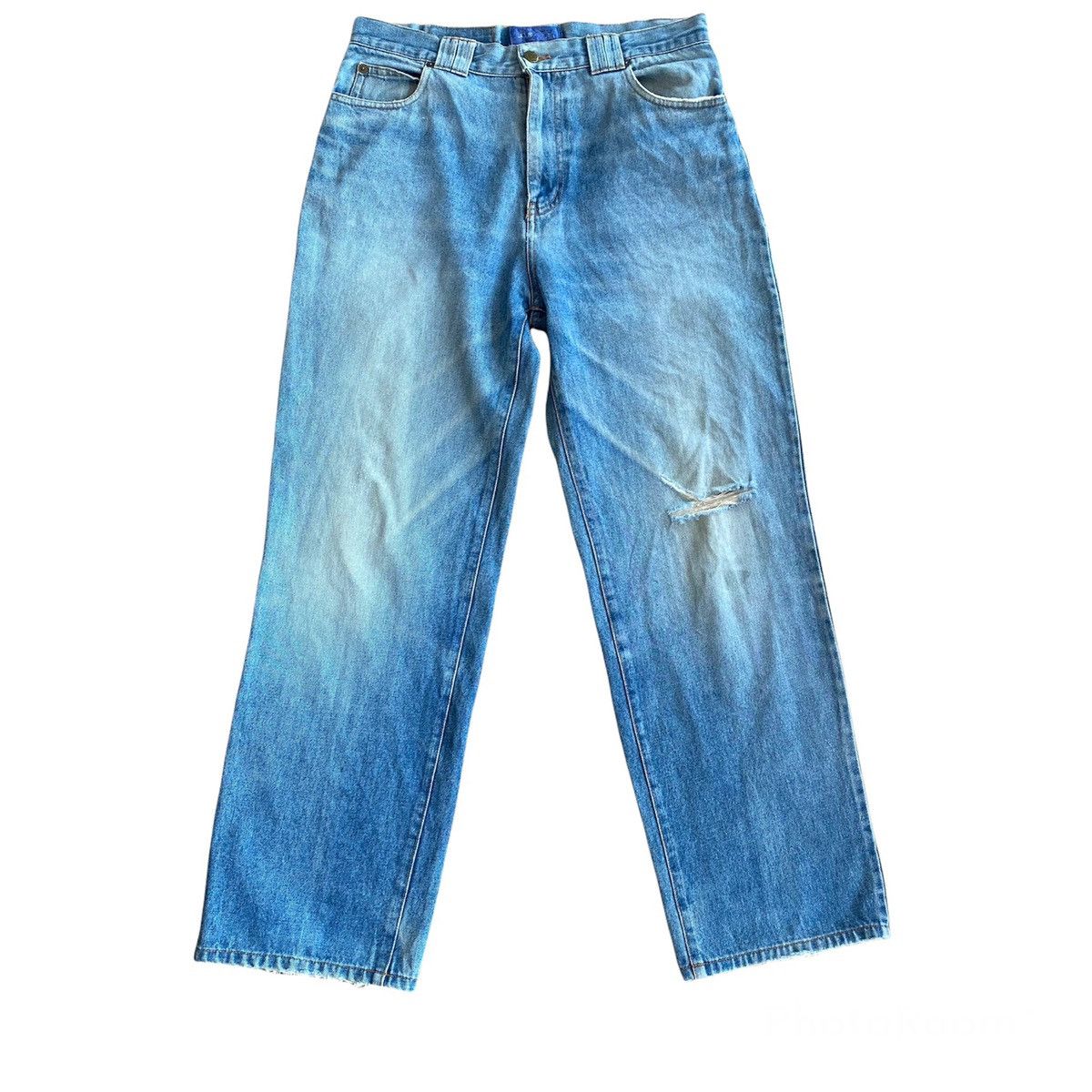 Kansai Yamamoto Vintage Kansai Man Dragon Embroidery Distressed Loose Jeans Size US 32 / EU 48 - 2 Thumbnail
