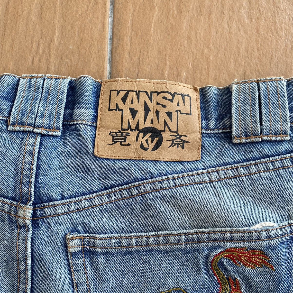 Kansai Yamamoto Vintage Kansai Man Dragon Embroidery Distressed Loose Jeans Size US 32 / EU 48 - 9 Thumbnail