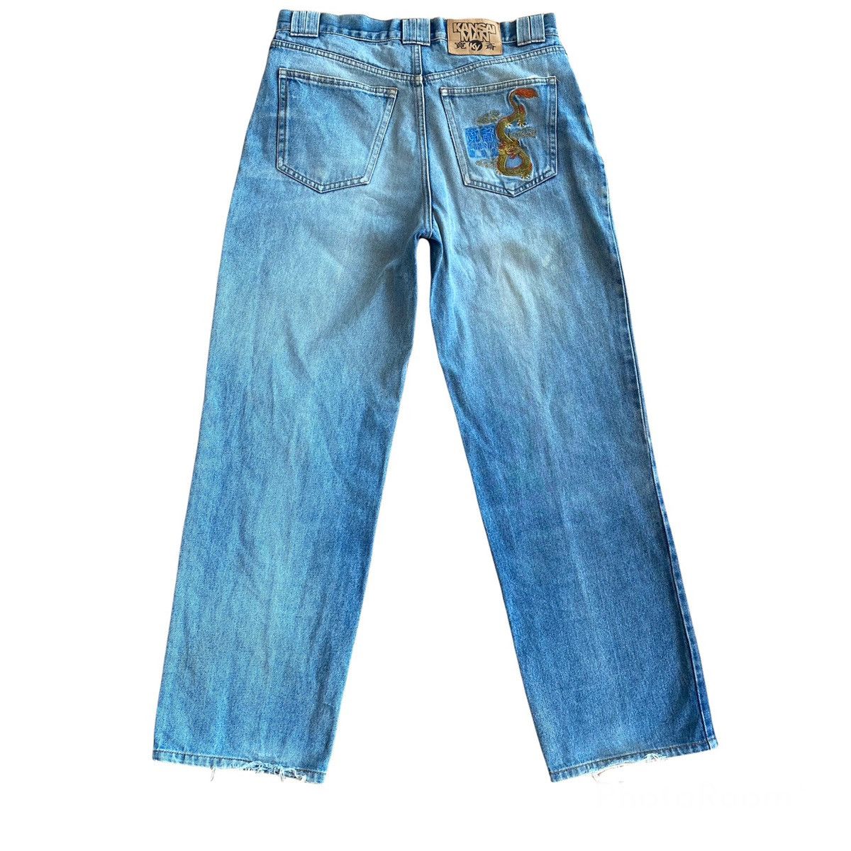 Kansai Yamamoto Vintage Kansai Man Dragon Embroidery Distressed Loose Jeans Size US 32 / EU 48 - 1 Thumbnail