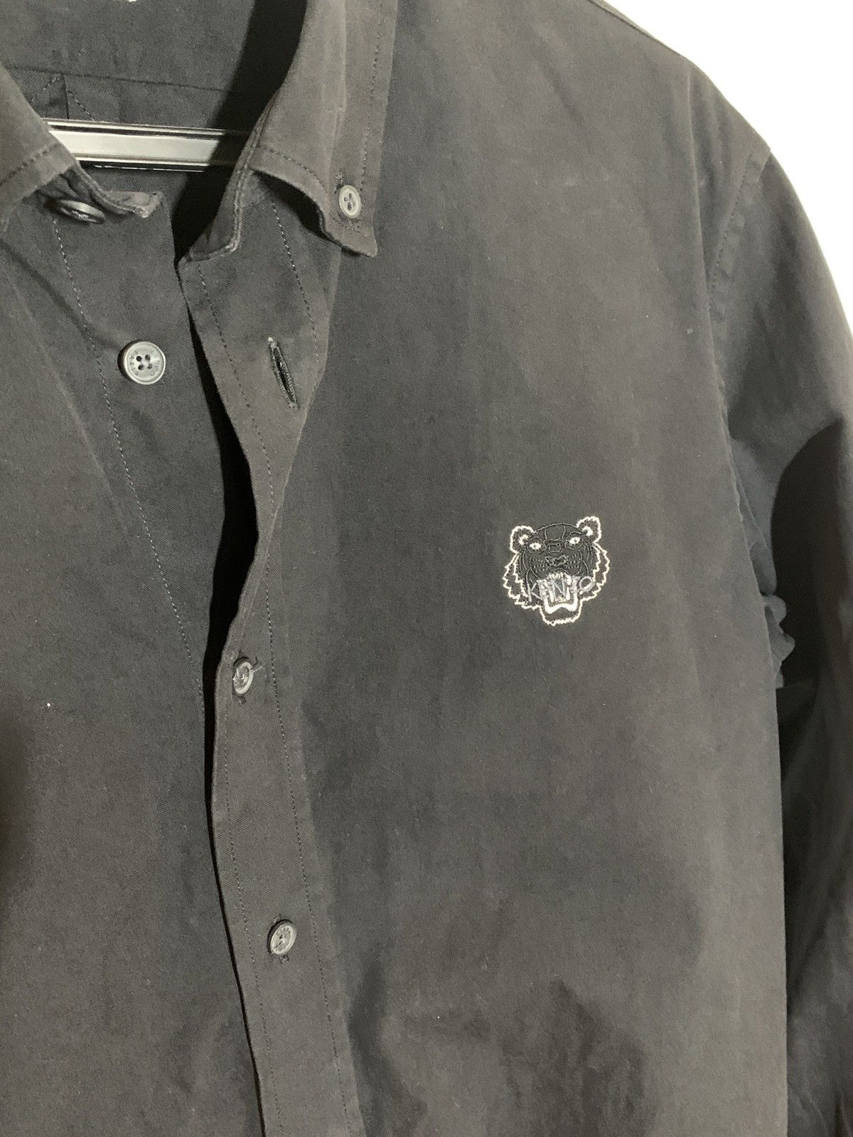 Kenzo Black Logo Crest Button Up Size US M / EU 48-50 / 2 - 2 Thumbnail