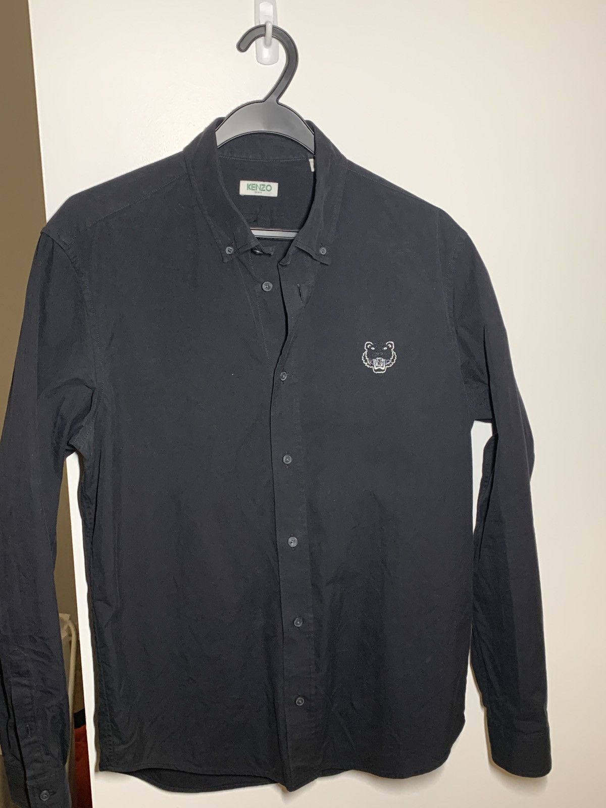 Kenzo Black Logo Crest Button Up Size US M / EU 48-50 / 2 - 1 Thumbnail