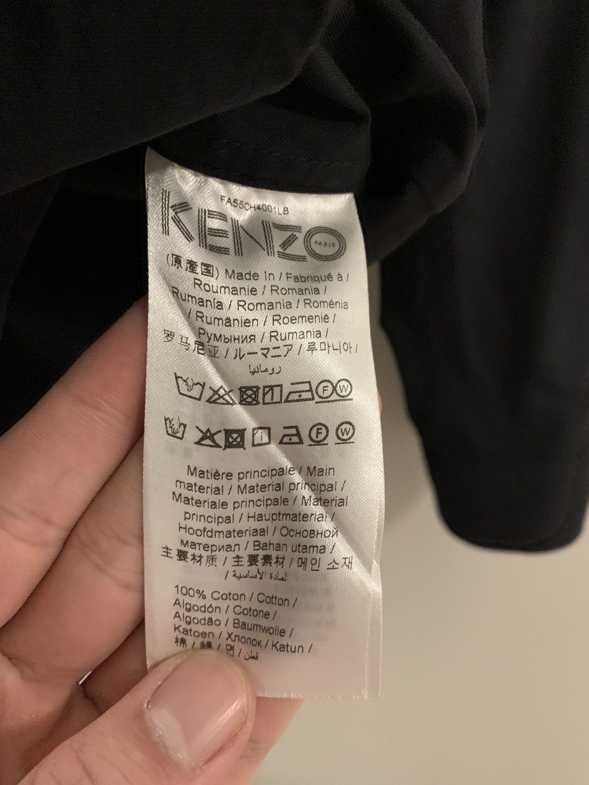 Kenzo Black Logo Crest Button Up Size US M / EU 48-50 / 2 - 6 Thumbnail
