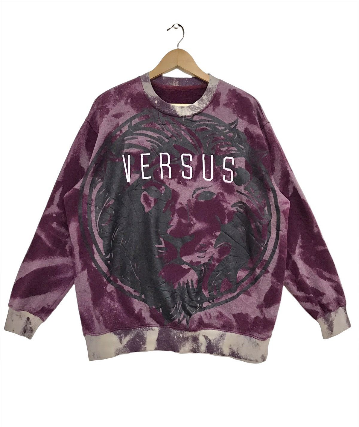 Versus Lion Big Head Logo Acid Wash