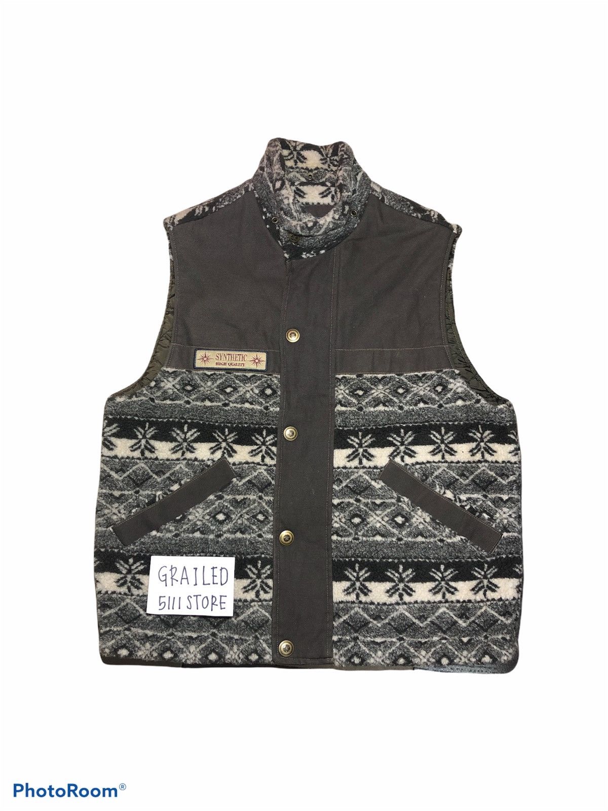 Hypebeast × Japanese Brand SYNTHETIC Printed Sherpa Fleece VESTS Size US M / EU 48-50 / 2 - 1 Thumbnail