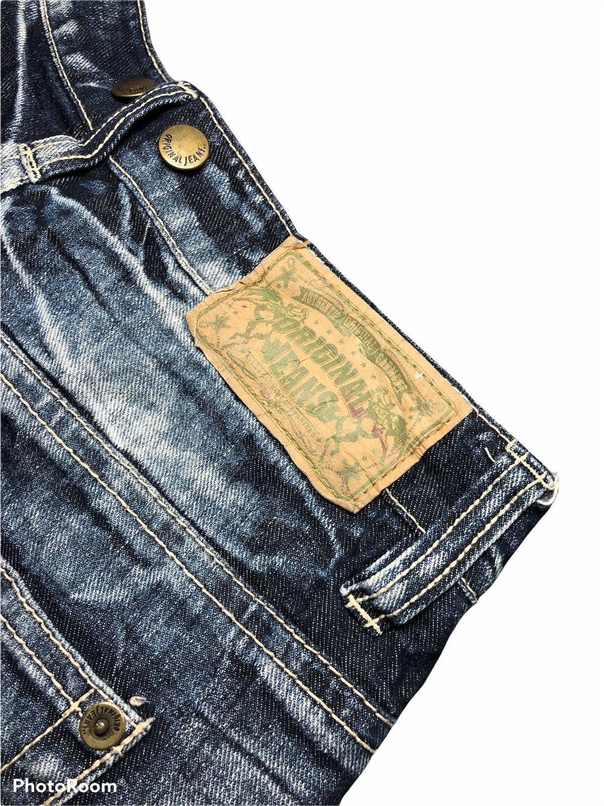 Japanese Brand Distressed Washed Blue Denim by Original Jeans Size US 30 / EU 46 - 7 Thumbnail